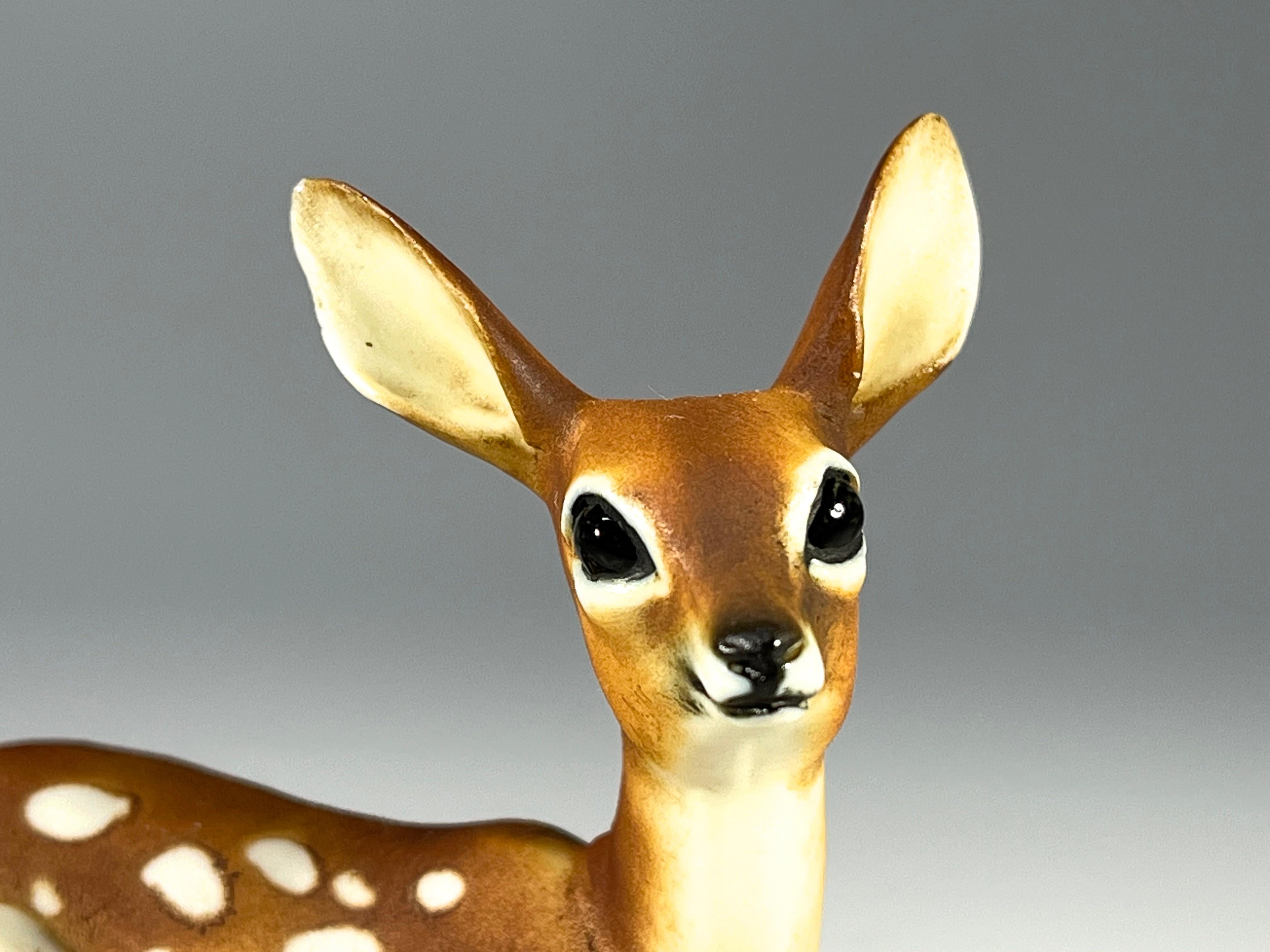 Exquisite Miniature Italian Bisque Porcelain Fawn Figurine, Superbly Crafted For Sale 2