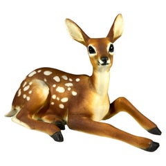 Exquisite Miniature Italian Bisque Porcelain Fawn Figurine, Superbly Crafted