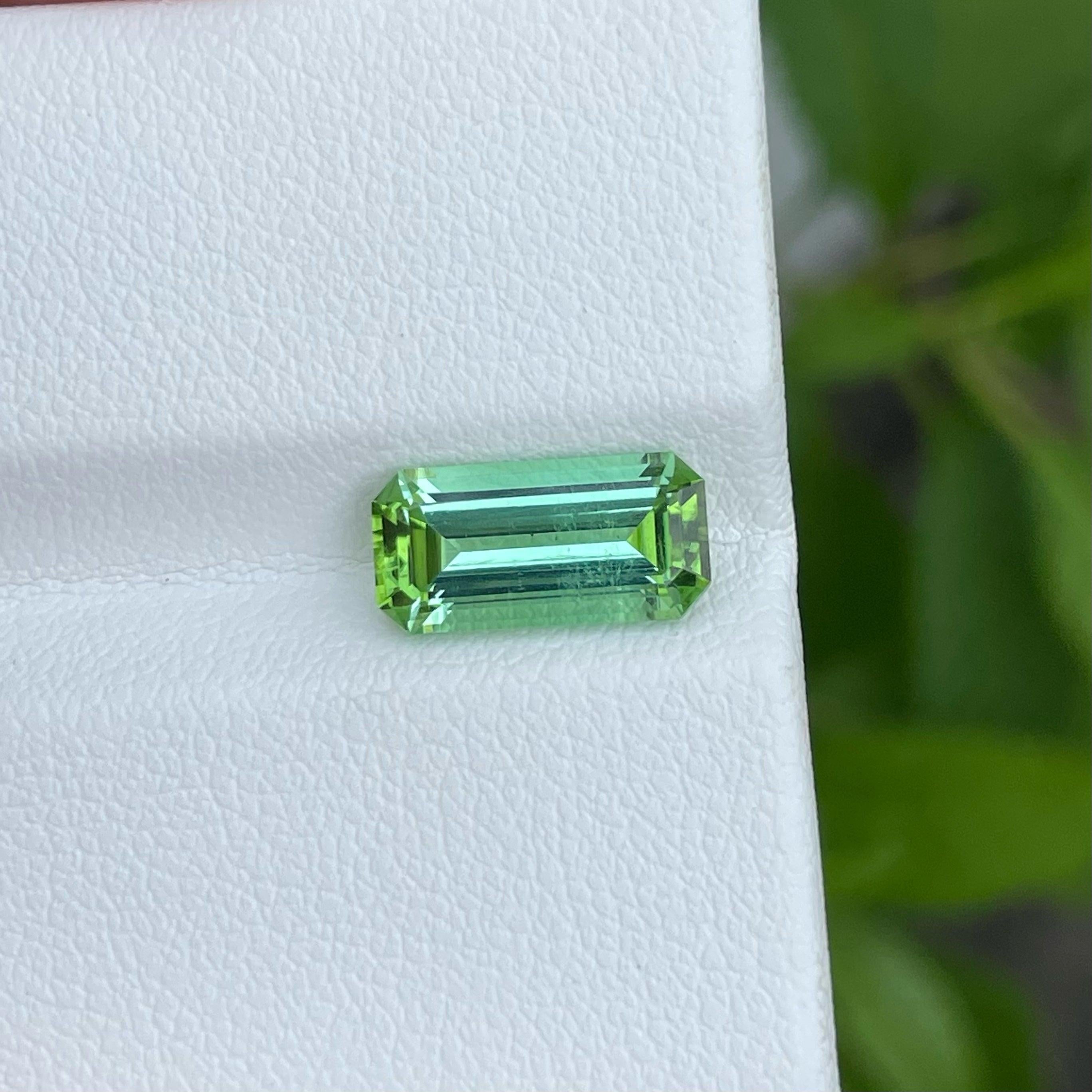 Exquisiter mintgrüner Turmalin Edelstein aus Afghanistan 2,83 Karat Turmalin (Smaragdschliff) im Angebot