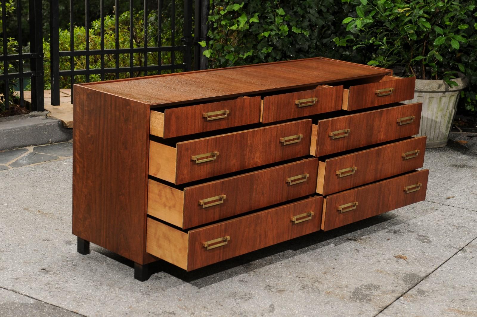 Exquisite Modern Campaign Chest by Michael Taylor for Baker, circa 1960 For Sale 3