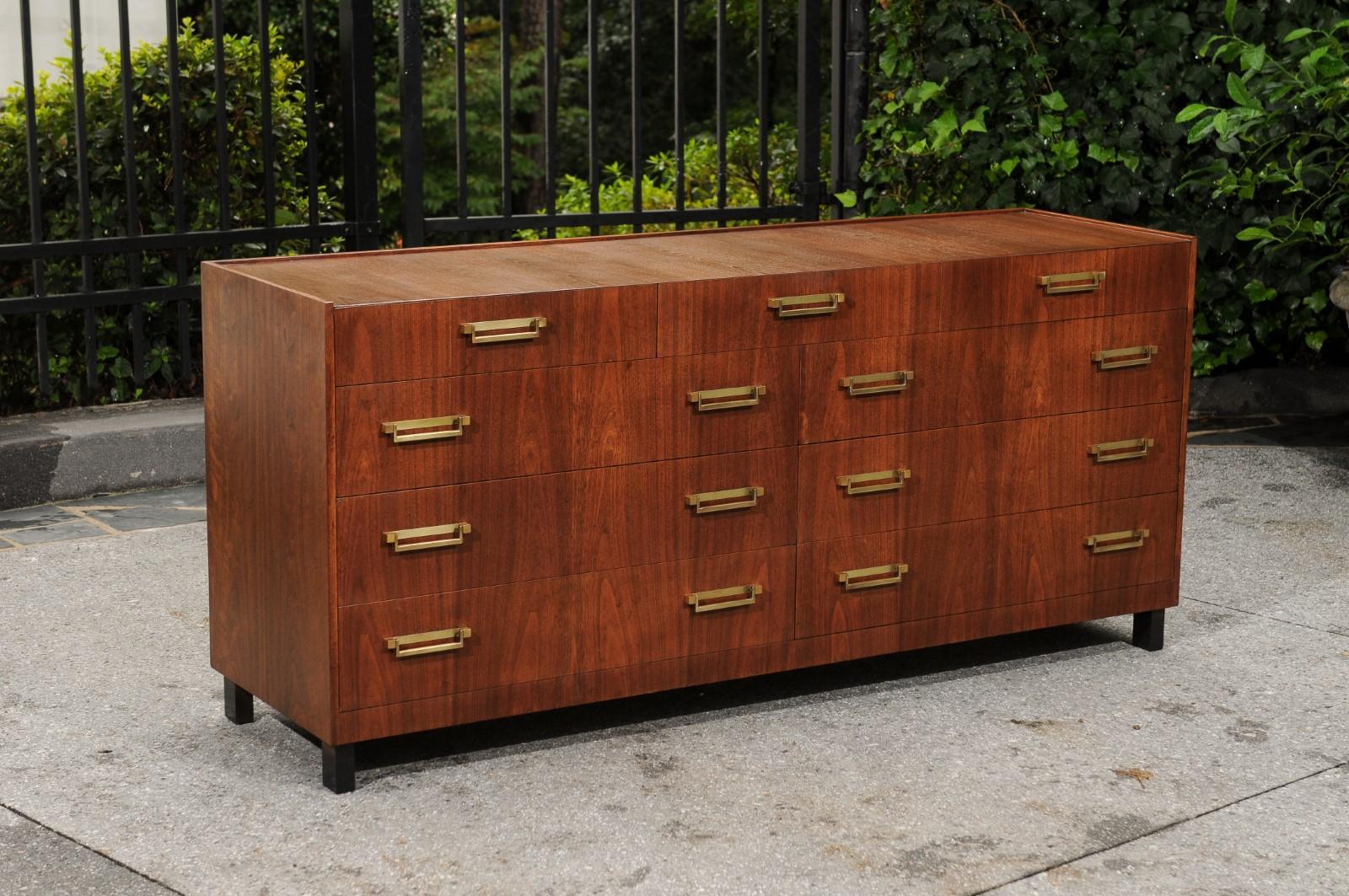 This magnificent chest is shipped as professionally photographed and described in the listing narrative: Meticulously professionally restored and completely installation ready.

Michael Taylor's fabulous modern interpretation of the classic