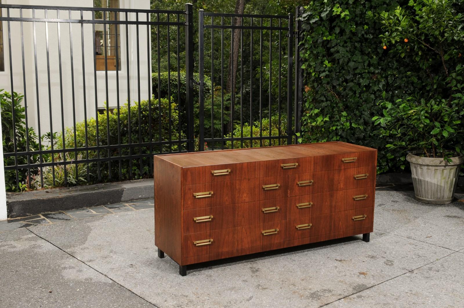Mid-Century Modern Exquisite Modern Campaign Chest by Michael Taylor for Baker, circa 1960 For Sale