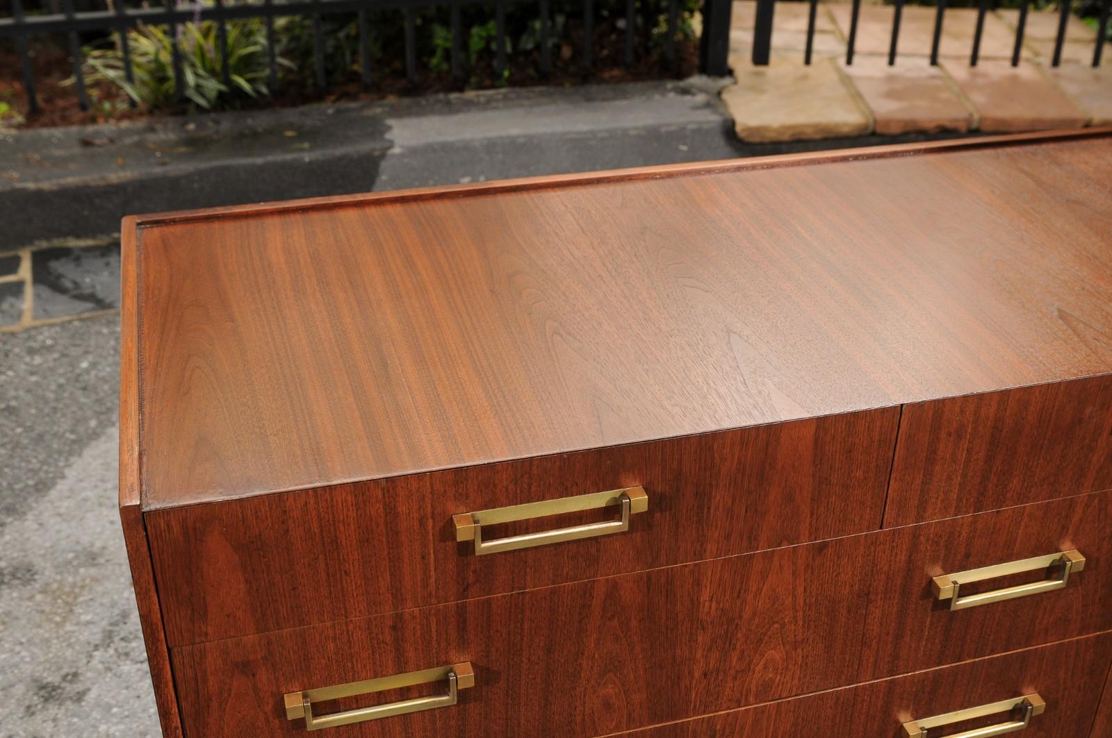 Brass Exquisite Modern Campaign Chest by Michael Taylor for Baker, circa 1960 For Sale