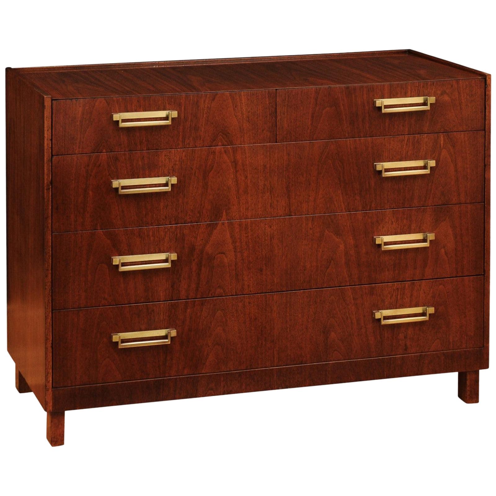 Exquisite Modern Campaign Commode by Michael Taylor for Baker, circa 1960 For Sale