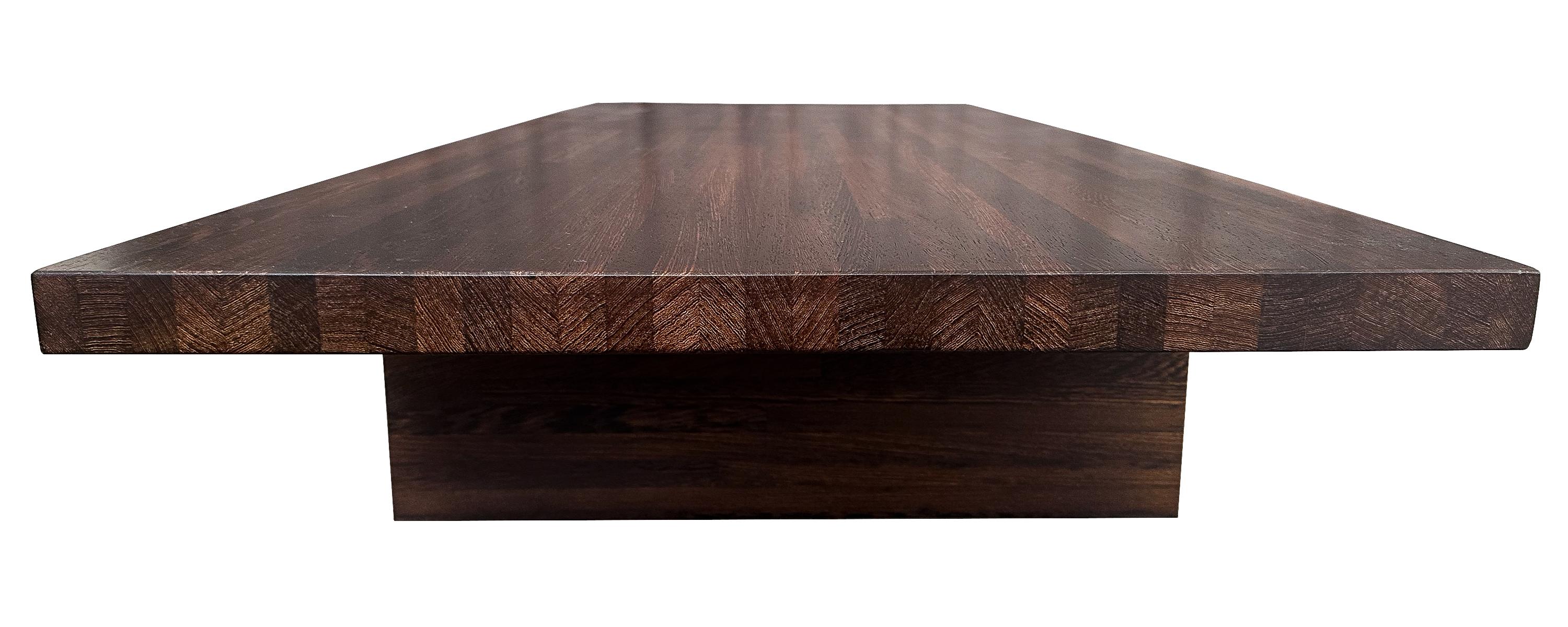 Minimalist Modern Solid Wenge Wood Low Coffee Table For Sale 5