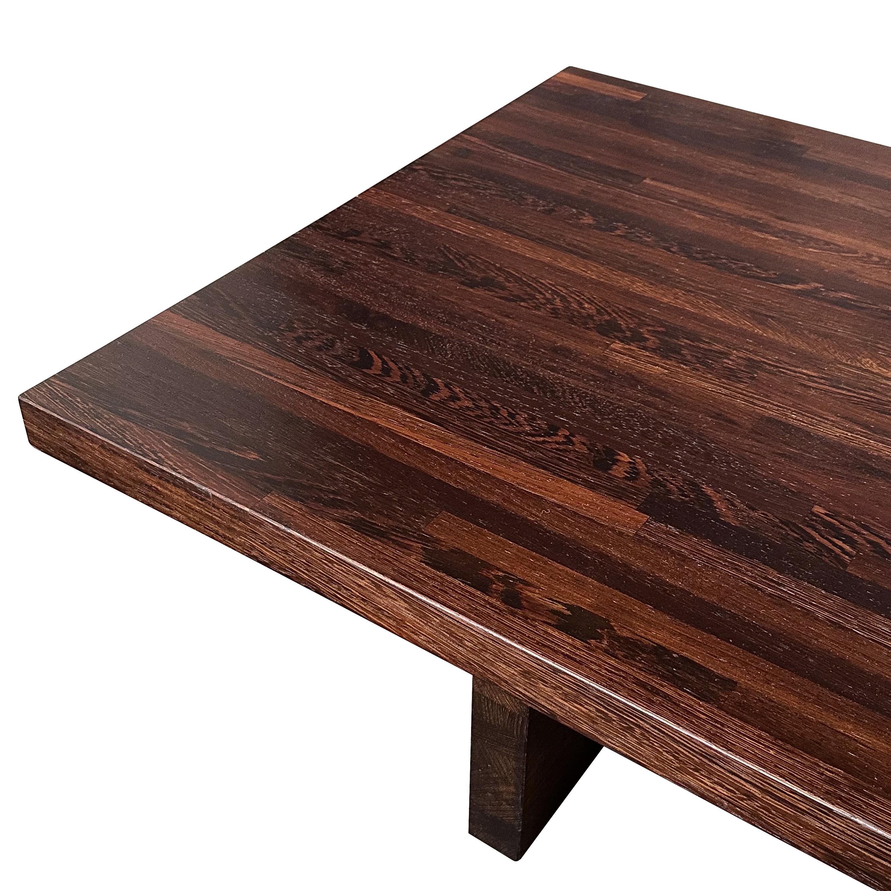 Minimalist Modern Solid Wenge Wood Low Coffee Table For Sale 7