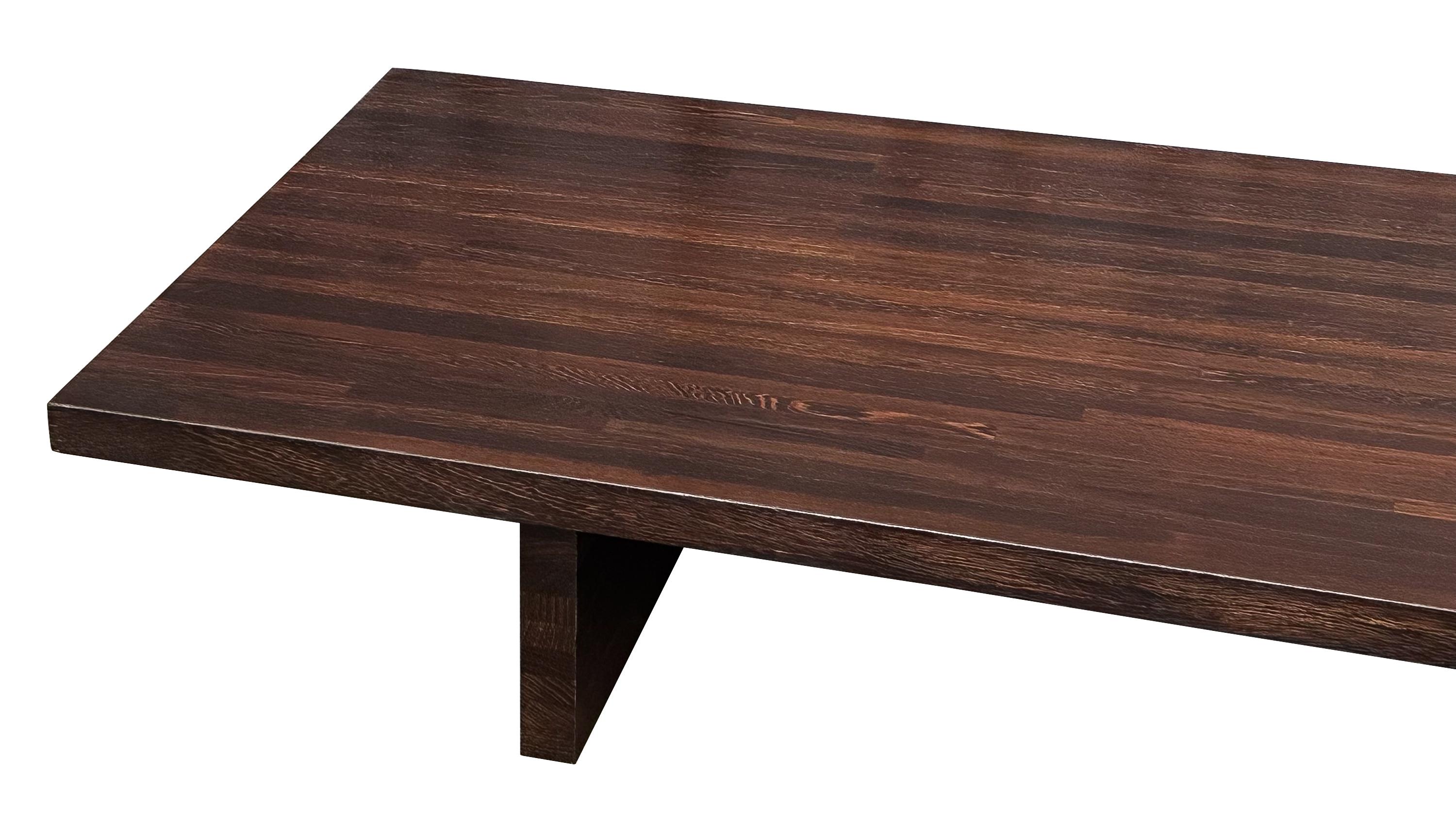 Minimalist Modern Solid Wenge Wood Low Coffee Table For Sale 8