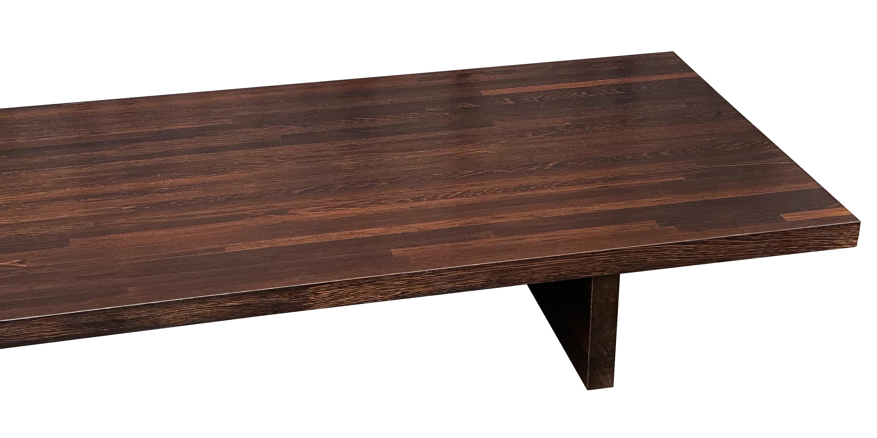 Minimalist Modern Solid Wenge Wood Low Coffee Table For Sale 9
