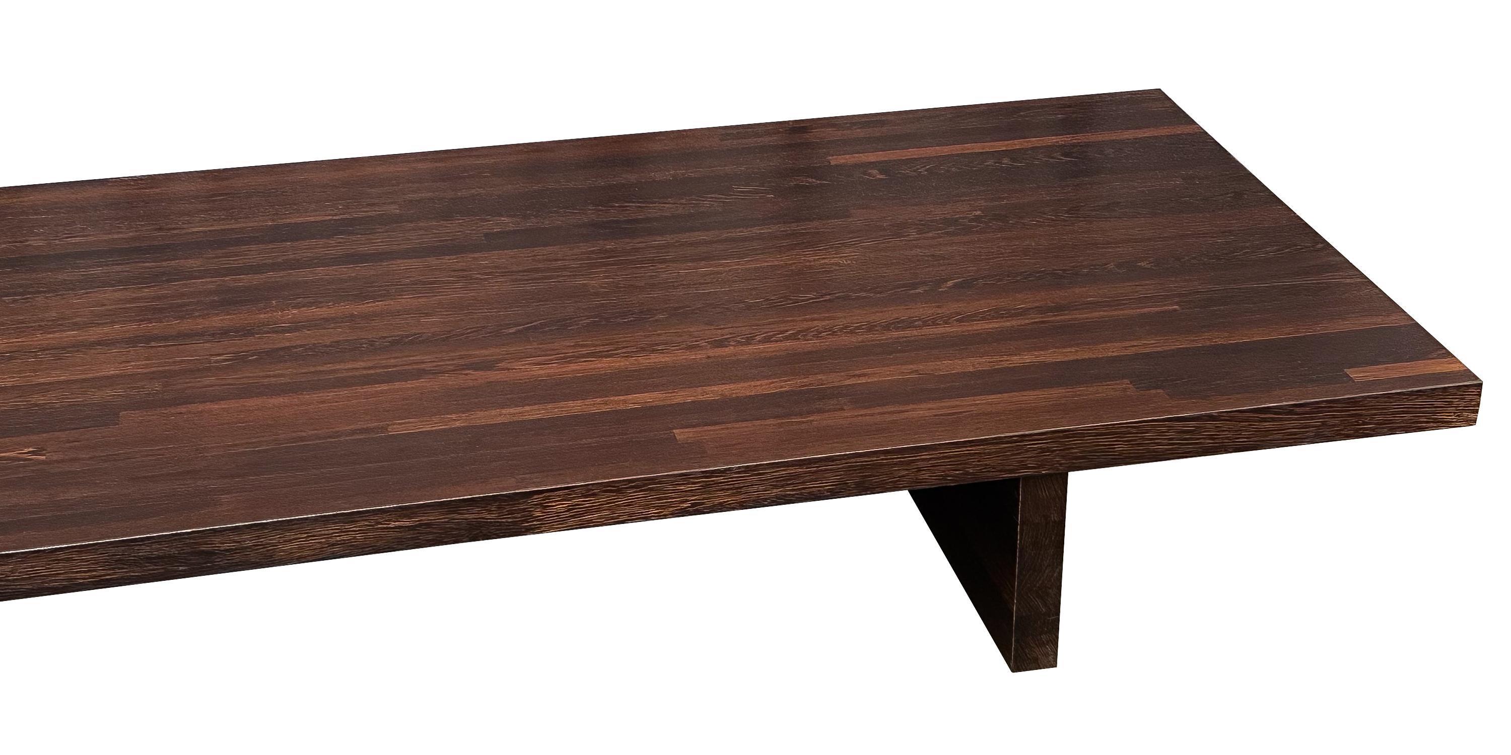 Minimalist Modern Solid Wenge Wood Low Coffee Table 9