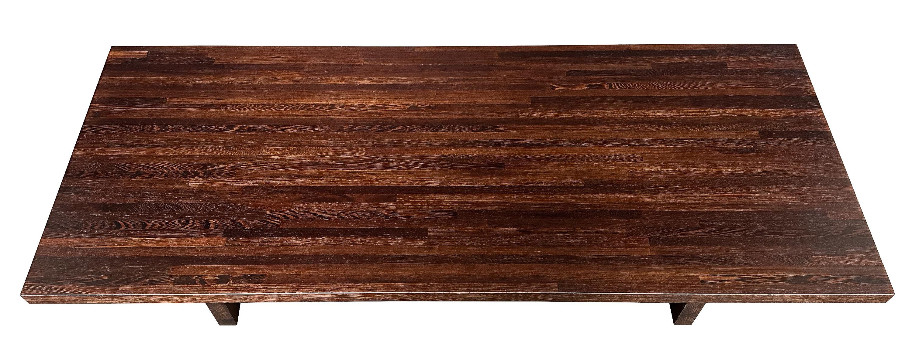 Mid-Century Modern Minimalist Modern Solid Wenge Wood Low Coffee Table For Sale