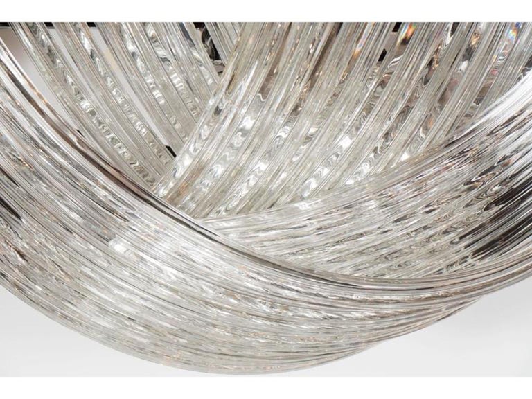 Contemporary Exquisite & Monumental Modernist Murano Glass Ribbon Chandelier For Sale