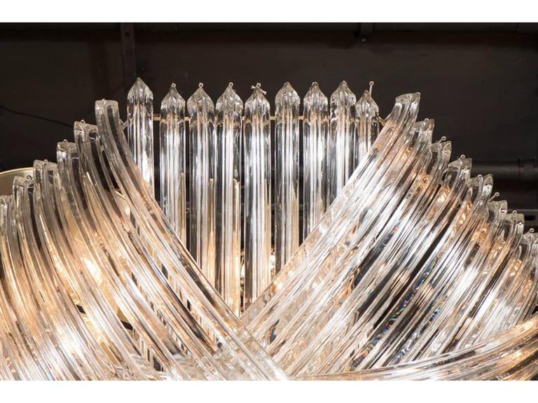 Exquisite & Monumental Modernist Murano Glass Ribbon Chandelier For Sale 4