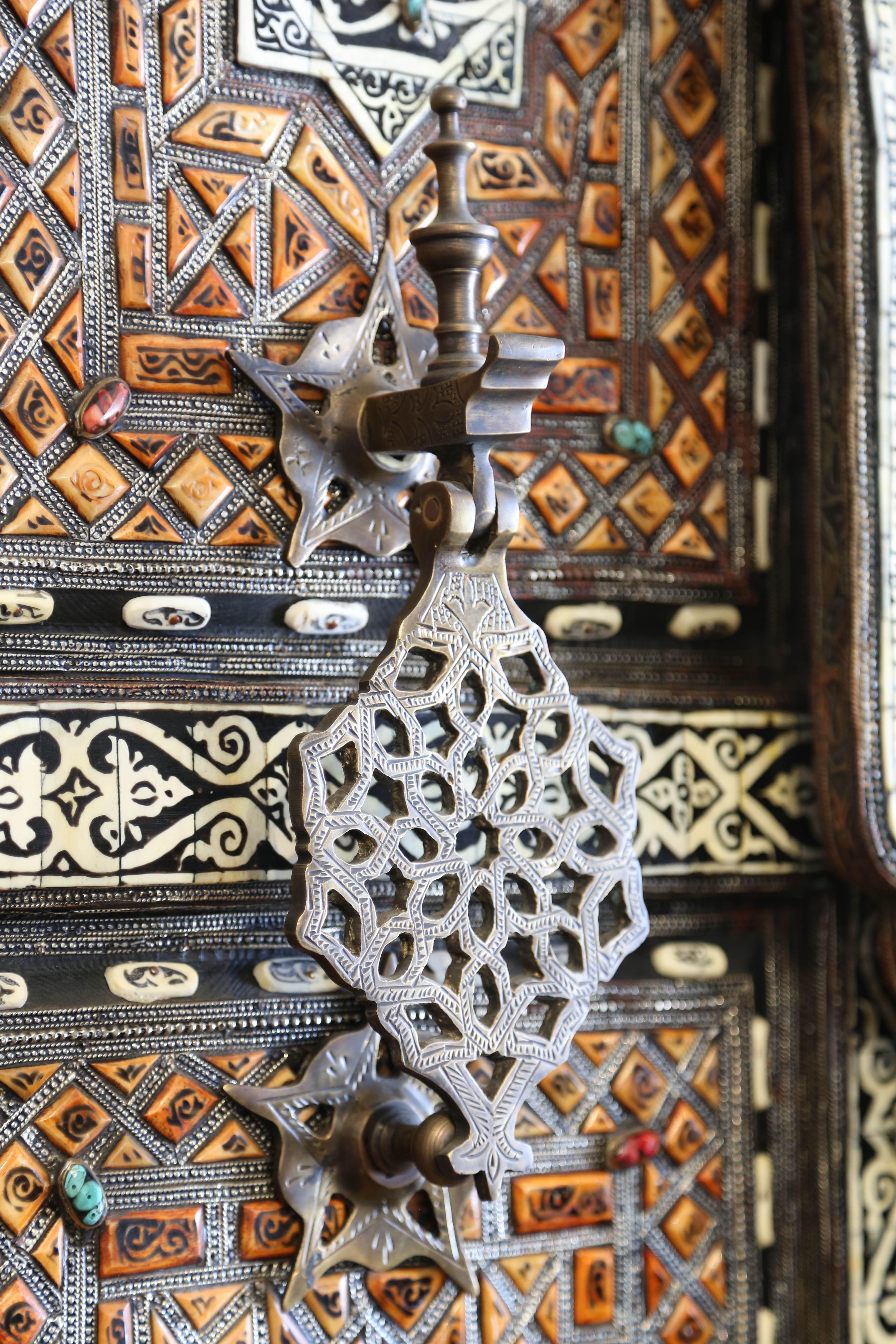 Exquisite Moroccan Palace Door with Camel Bone and Semi Precious Stones 3