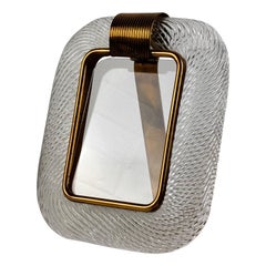 Magnifique cadre en verre de Murano et laiton attribué à Venini, années 1940