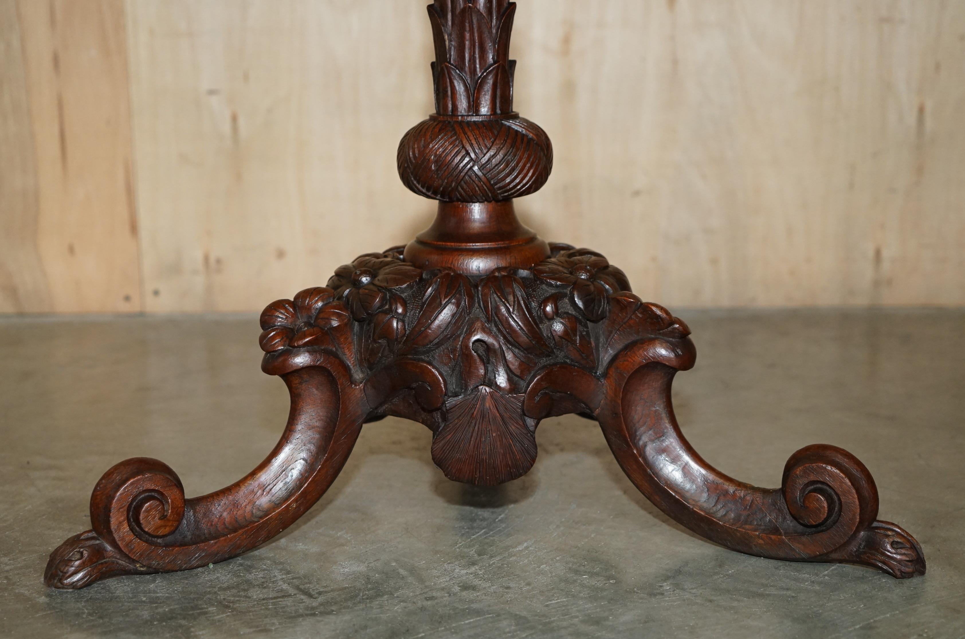 EXQUISITE MUSEUM QUALITY CARVED ANTiQUE CENTRE TABLE CLASSICAL MAJOLICA CHARGER For Sale 9