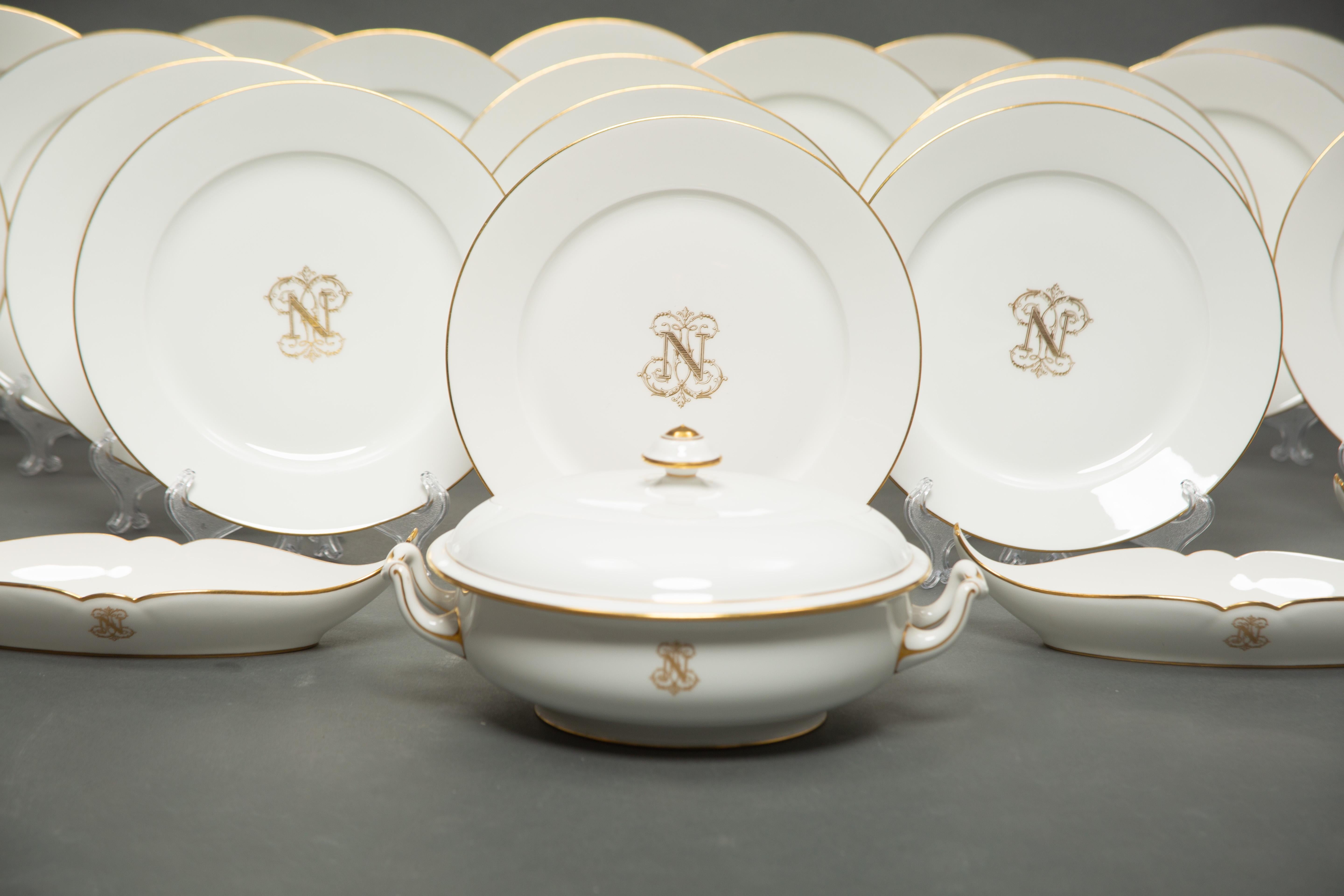 Elevate your dining experience with this remarkable Sèvres porcelain service, a prestigious 1890 reissue of the renowned 