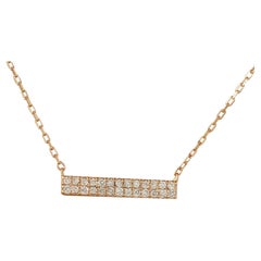 Exquisite Natural Diamond Bar Necklace In 14 Karat Rose Gold