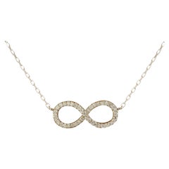 Collier infini de diamants naturels en or blanc 14 carats 