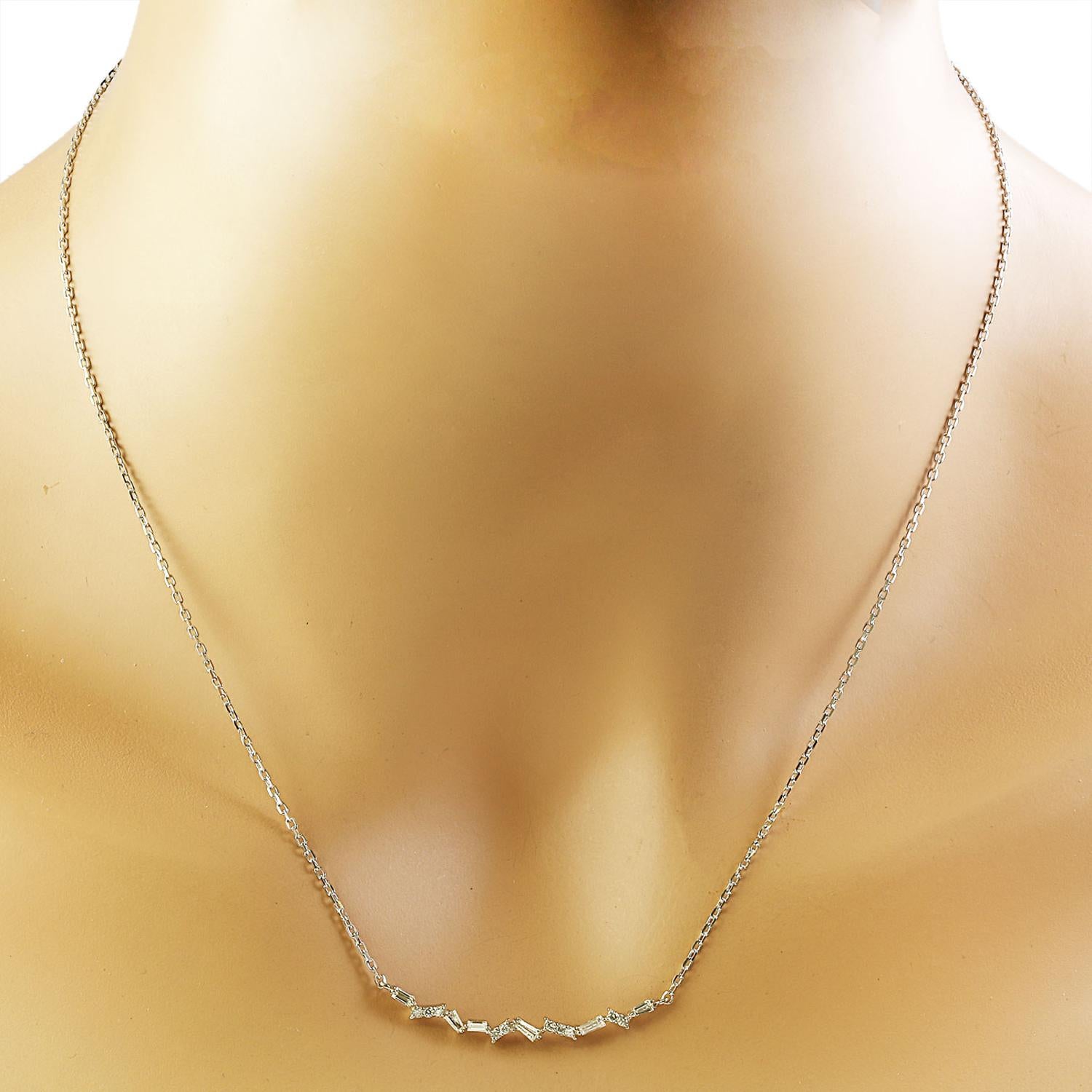 Modern Exquisite Natural Diamond Necklace In 14 Karat White Gold  For Sale
