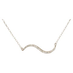 Exquisite Natural Diamond Necklace In 14 Karat White Gold 