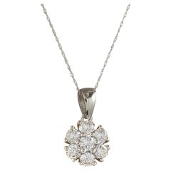 Exquisite Natural Diamond Necklace In 14 Karat White Gold 