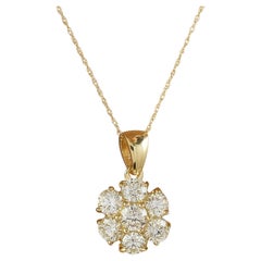 Exquisite Natural Diamond Necklace In 14 Karat Yellow Gold 