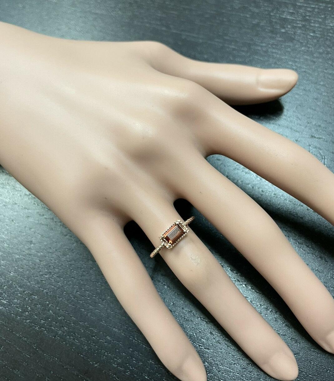 Women's Exquisite Natural Garnet 14K Solid Rose Gold Ring For Sale