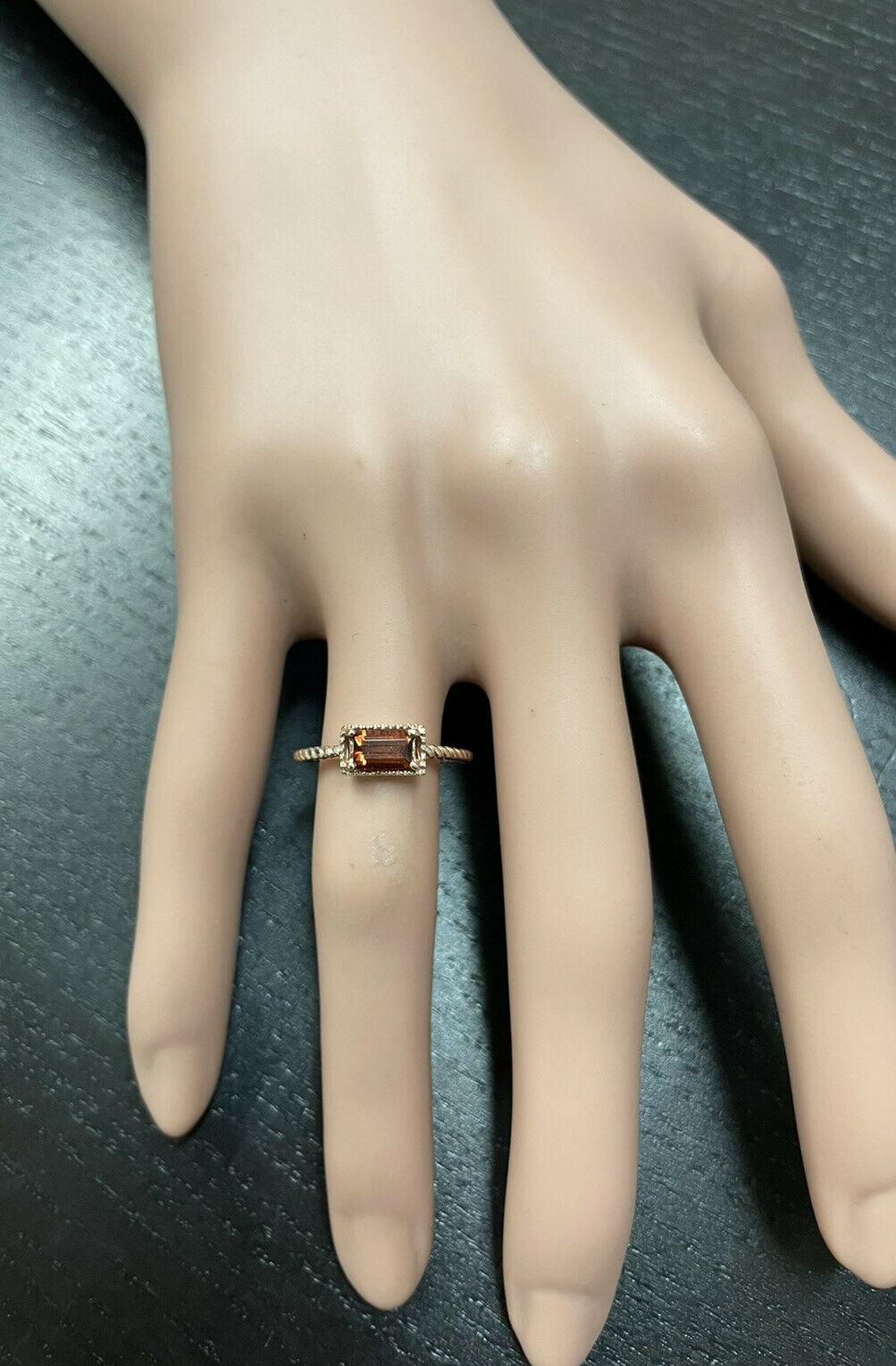 Exquisite Natural Garnet 14K Solid Rose Gold Ring For Sale 1