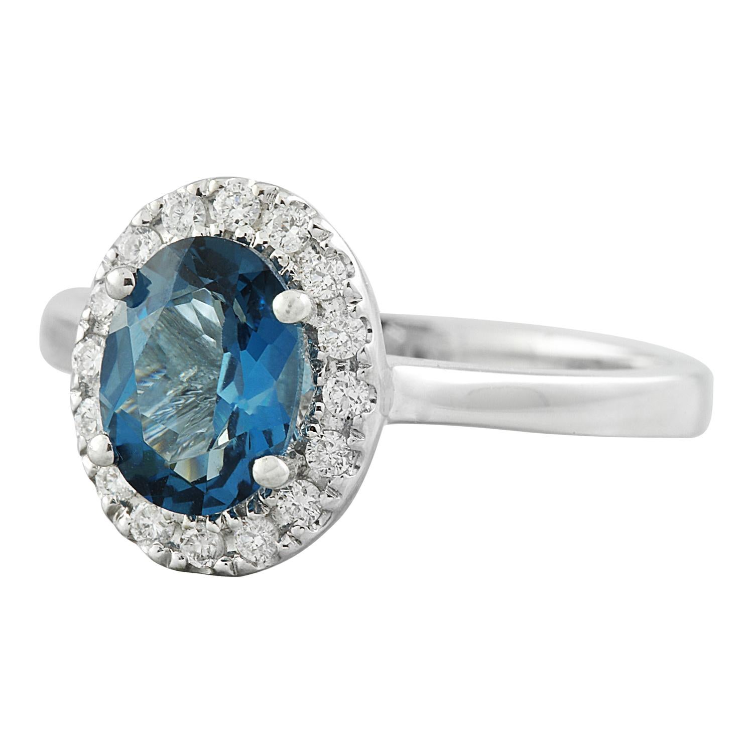 Introducing our elegant 1.60 Carat Natural Topaz Ring, meticulously crafted in exquisite 14K Solid White Gold. Authenticated with a stamped mark of 14K, this graceful ring weighs a total of 3 grams, promising both style and durability. At its center
