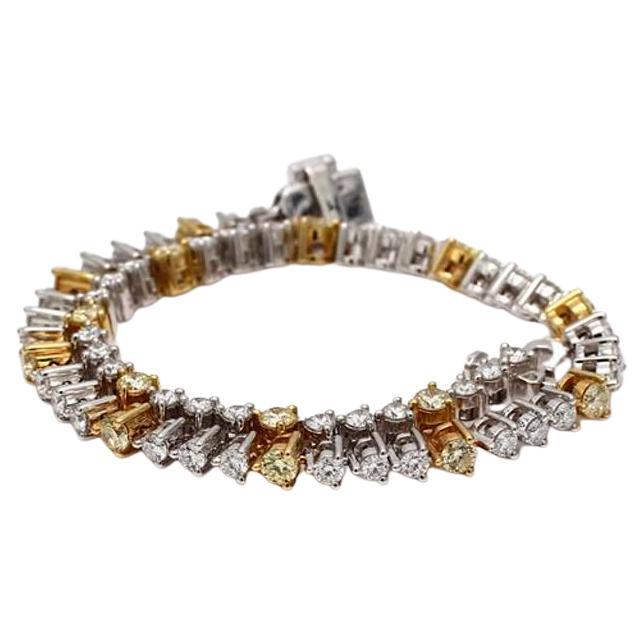 Bracelet en or jaune et blanc avec diamants naturels de 2,36 carats poids total