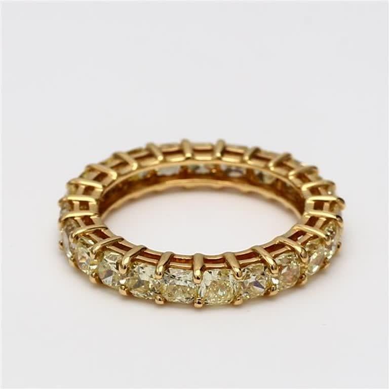 Contemporary Natural Yellow Radiant Diamond 2.88 Carat TW Yellow Gold Eternity Band