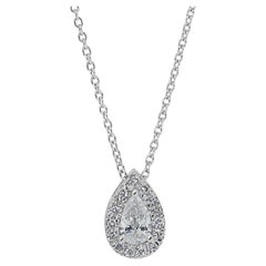 Exquisite Necklace with a radiant 0.3ct Pear Shaped Natural Diamond