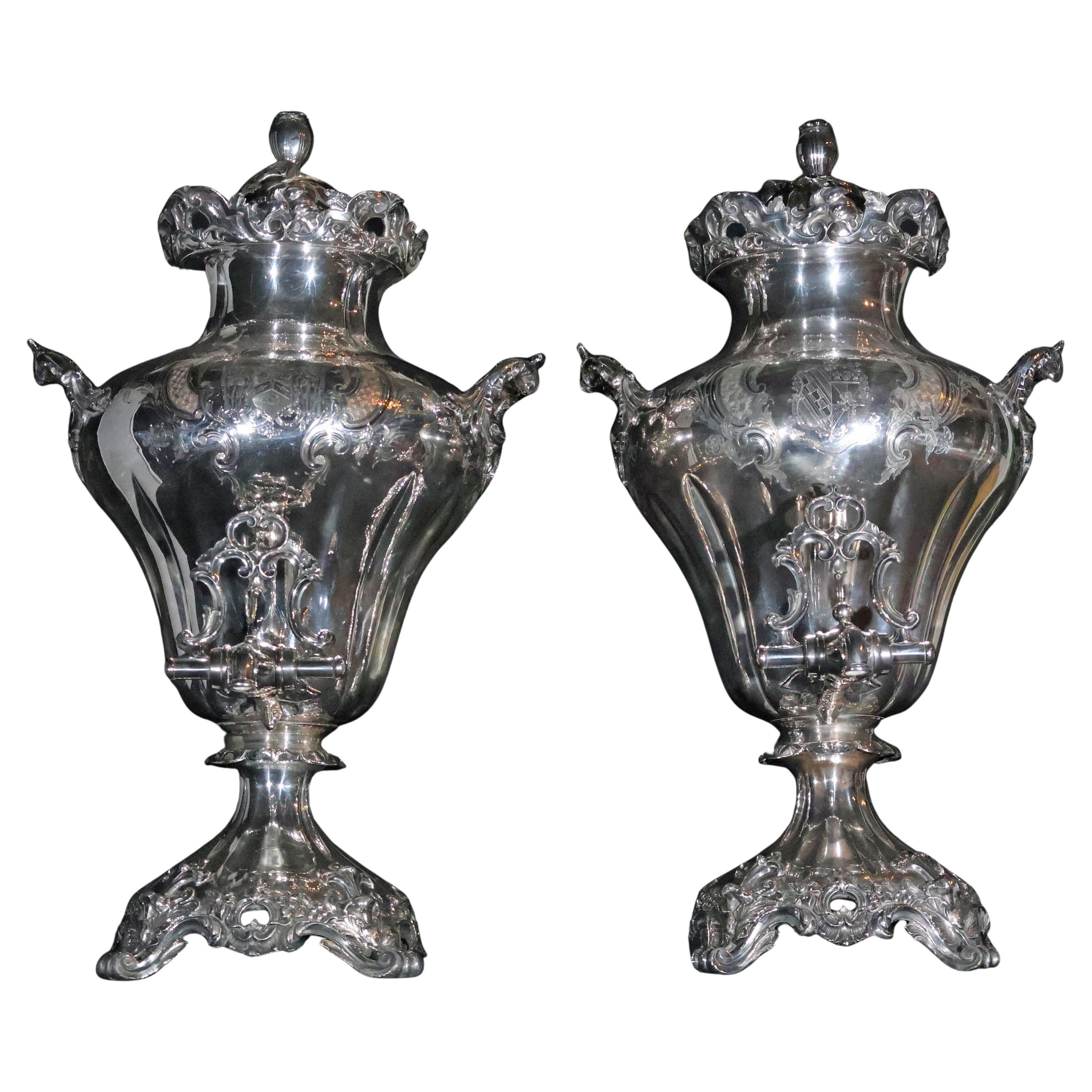 Exquise paire de Samovars de Sheffield