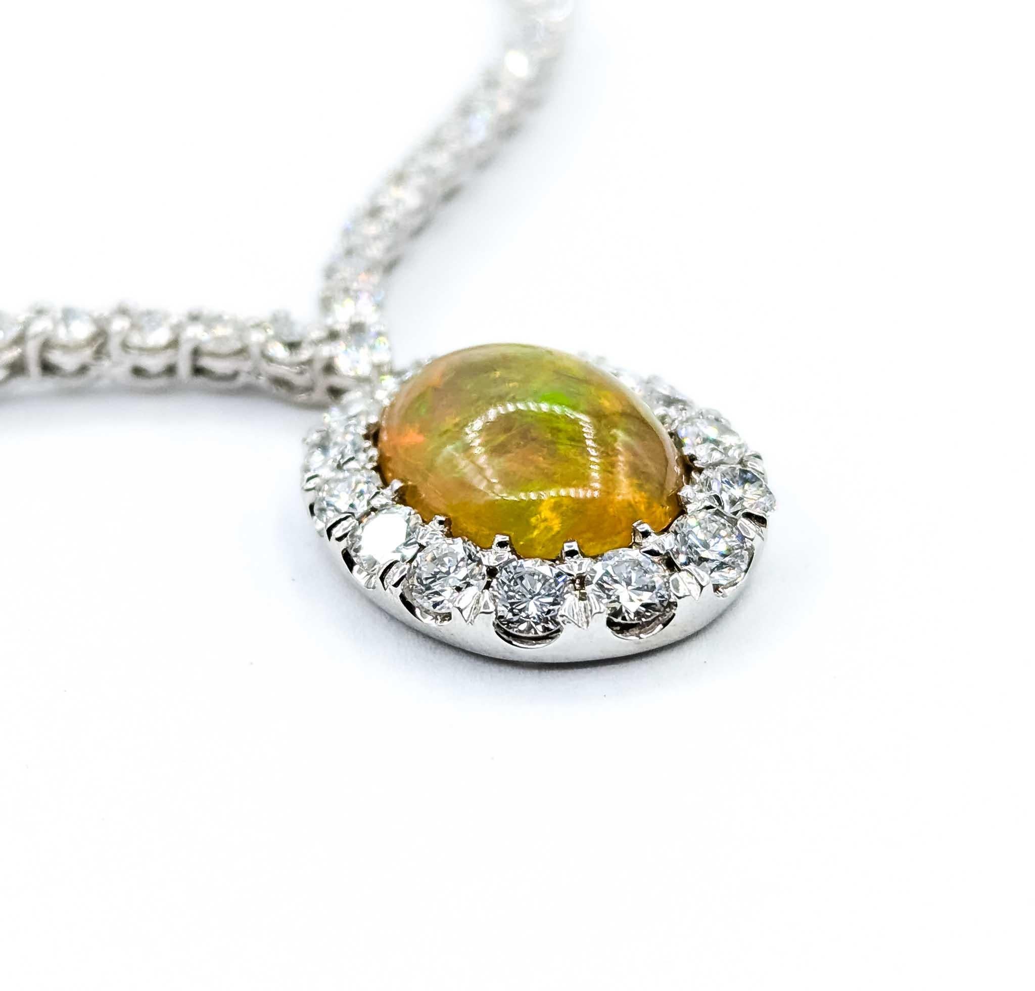 Squisita collana con opale e diamanti in oro bianco 18 carati in vendita 6