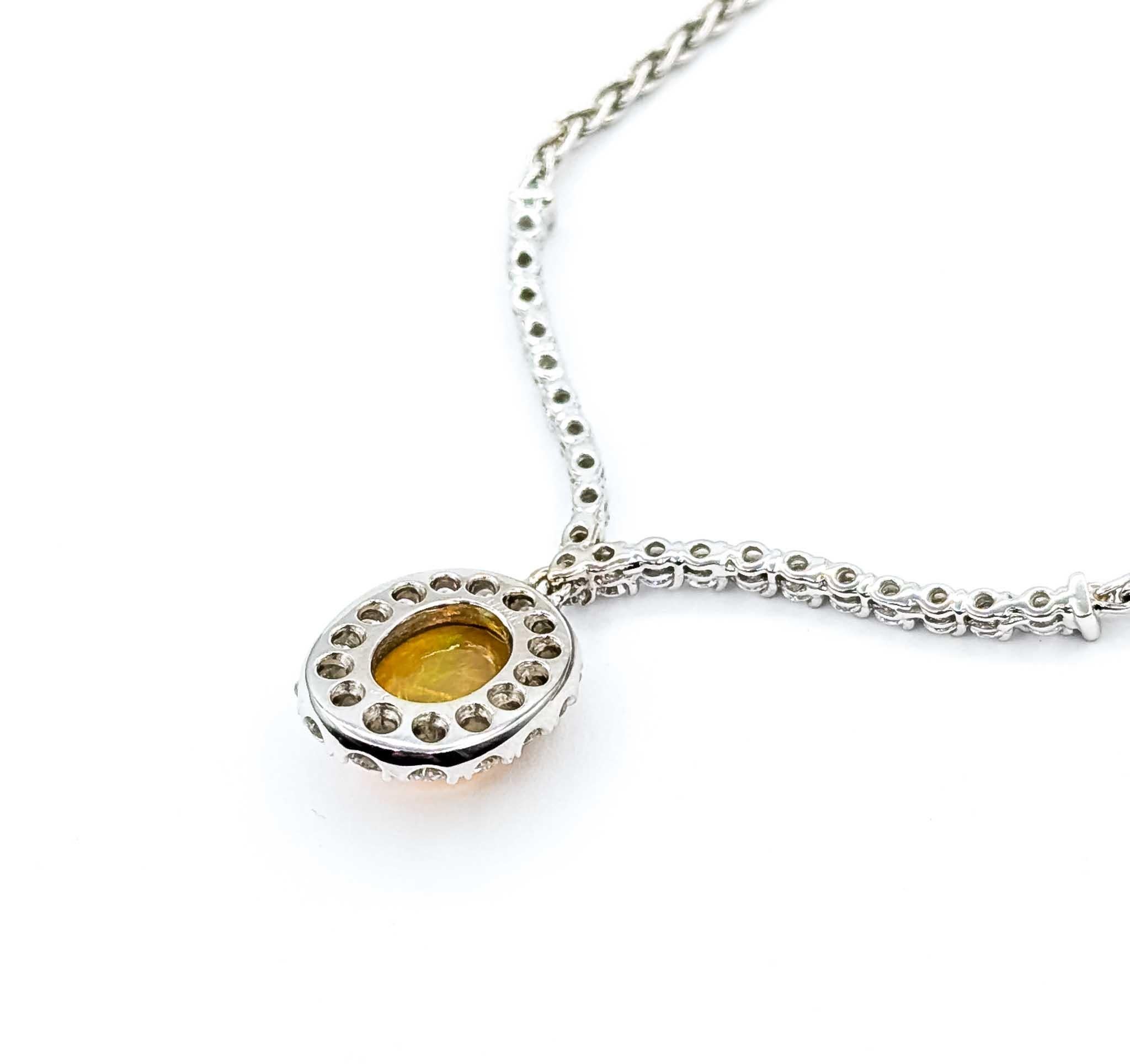 Donna Squisita collana con opale e diamanti in oro bianco 18 carati in vendita