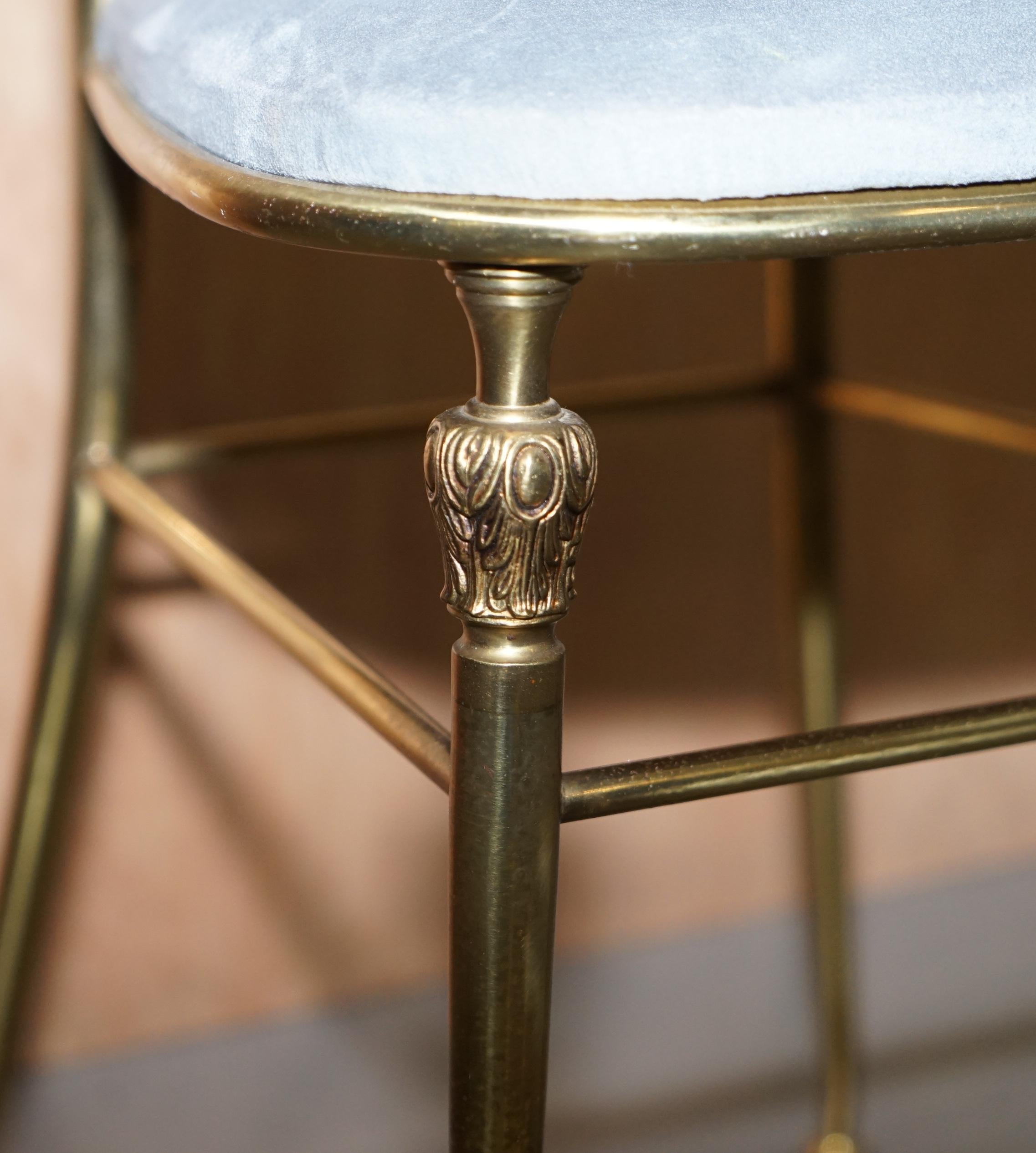 Exquisite Original 1930s Chiavari Hollywood Regency Brass Occasional Side Chair 4