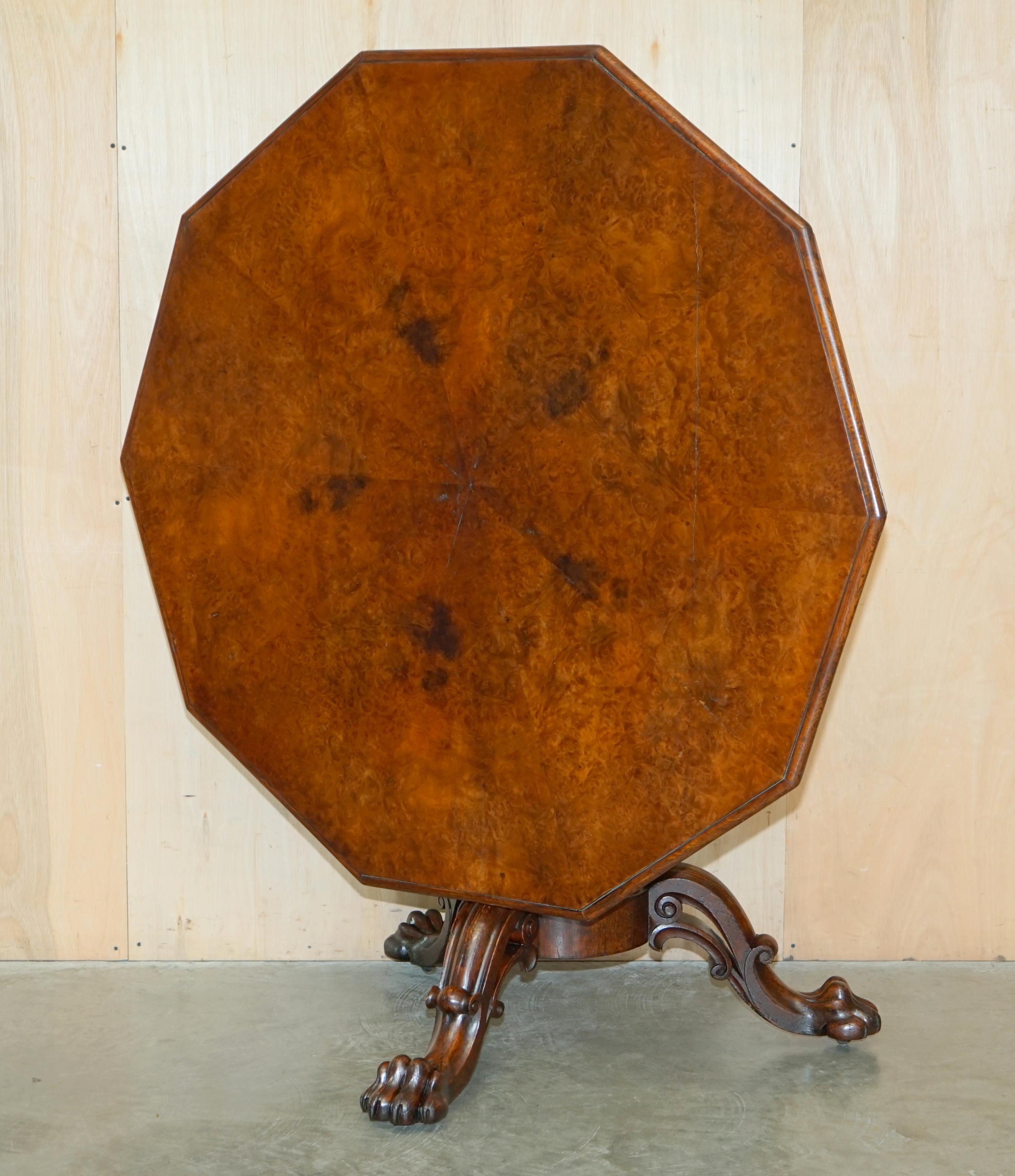 EXQUISITE ORIGINAL ANTiQUE LAMB OF MANCHESTER BURR WALNUT DINING CENTRE TABLE For Sale 8