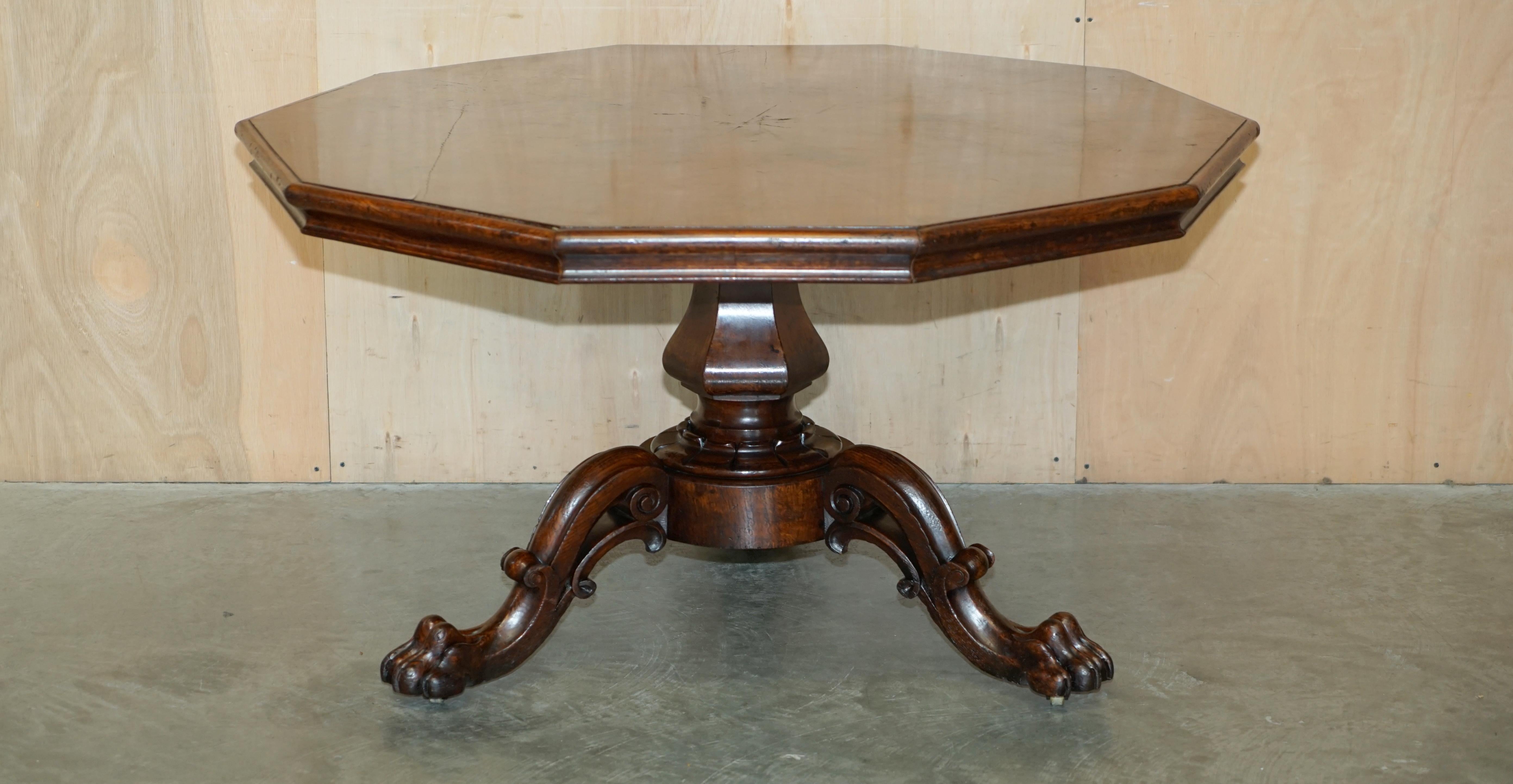 Royal House Antiques

Royal House Antiques is delighted to offer for sale this exquisite Victorian circa 1880 Lamb's of Manchester Burr Walnut tilt top dining or occasional table with hand carved lions hairy paw feet and original castors 

Please