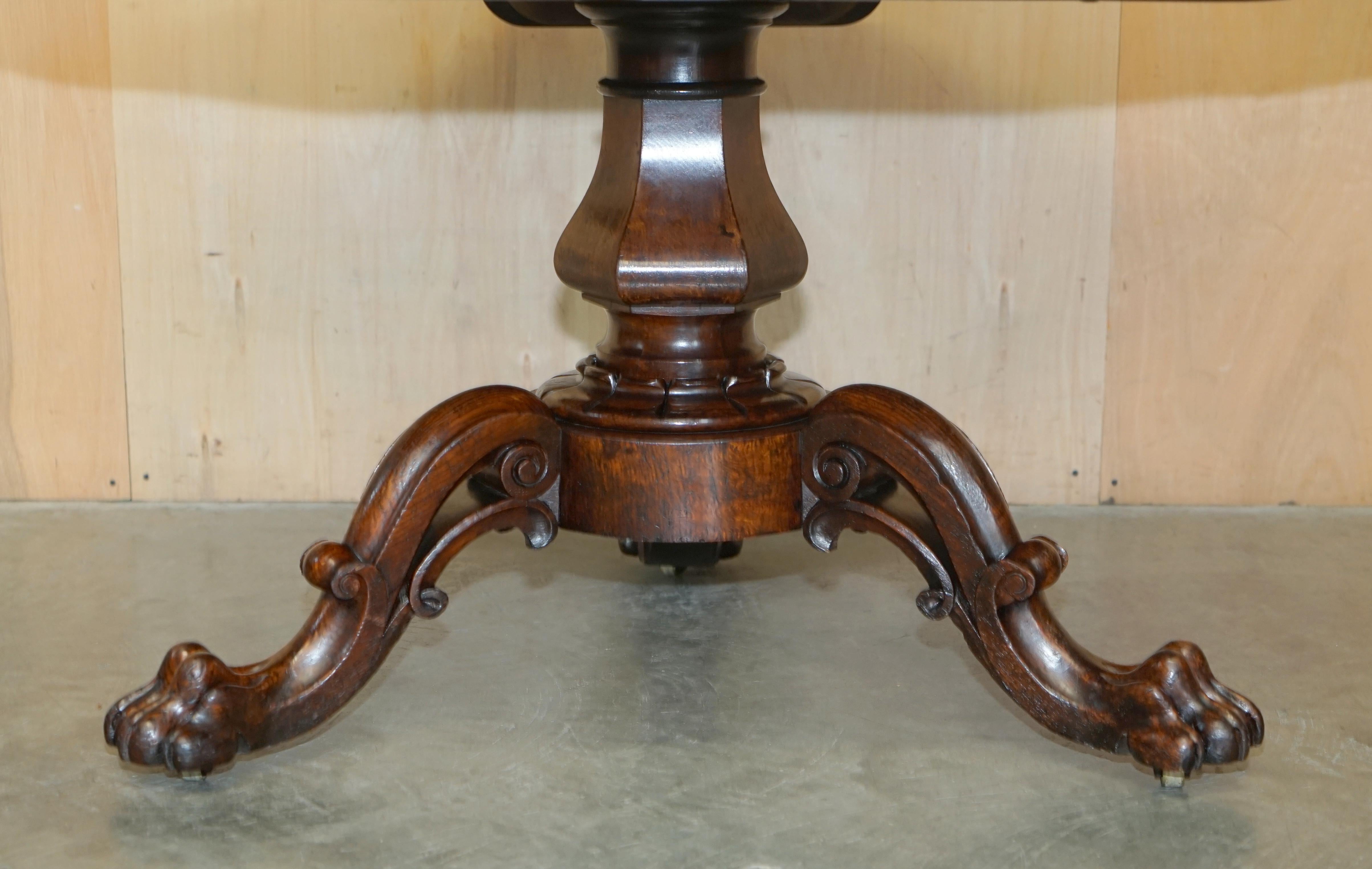 High Victorian EXQUISITE ORIGINAL ANTiQUE LAMB OF MANCHESTER BURR WALNUT DINING CENTRE TABLE For Sale