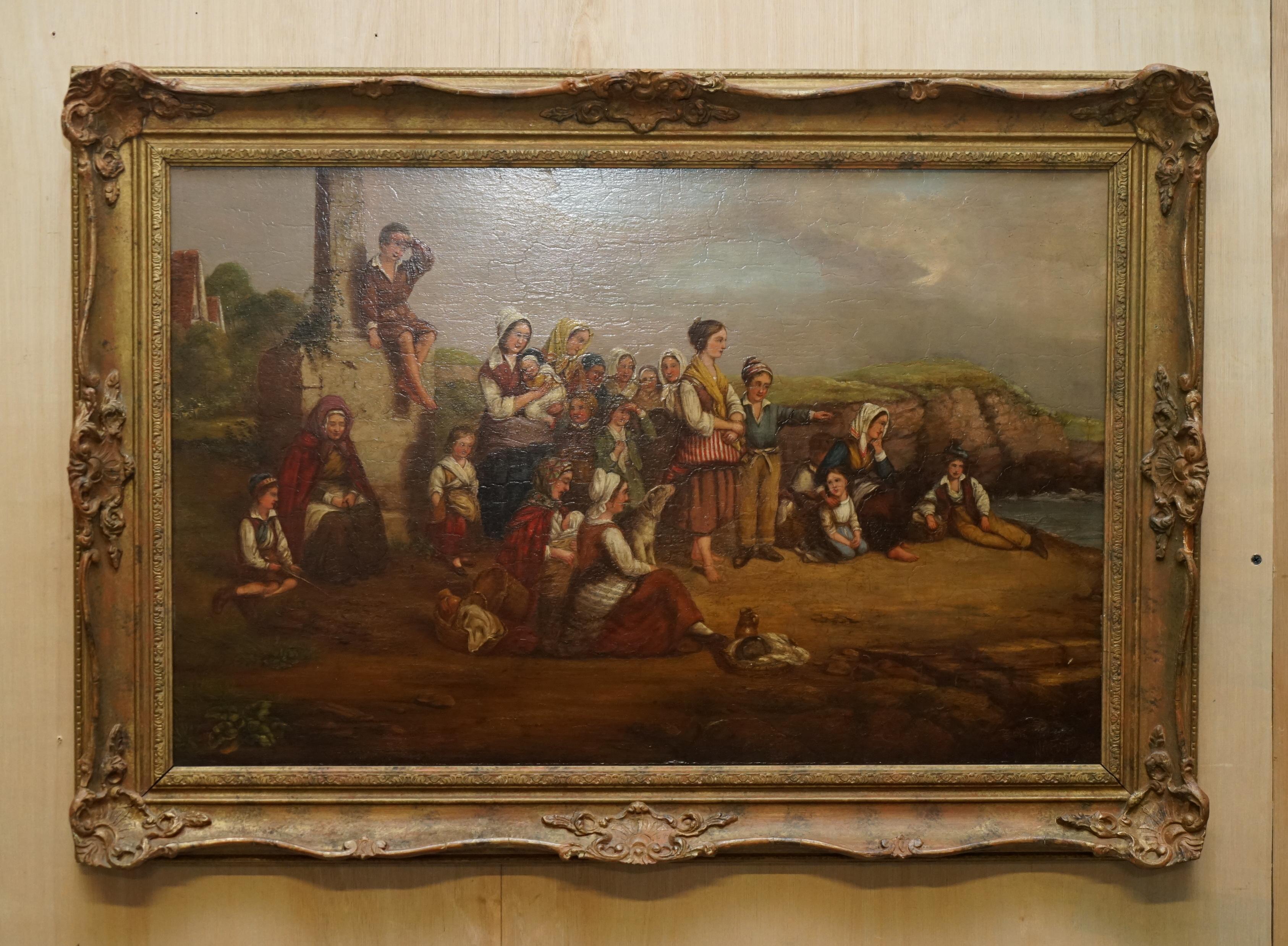 Late Victorian EXQUISITE ORiGINAL W.G FOSTER LARGE OIL PAINTING 