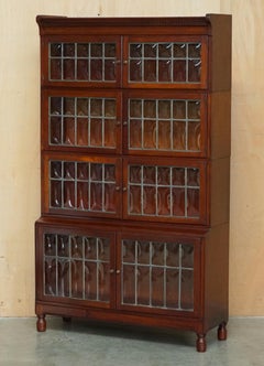 EXQUISITE ORIGiNALS STAMPED MINTY OXFORD STACKING LEGAL BOOKCASE BOWED GLASS