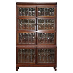 EXQUISITE ORIGiNALS STAMPED MINTY OXFORD STACKING LEGAL BOOKCASE BOWED GLASS