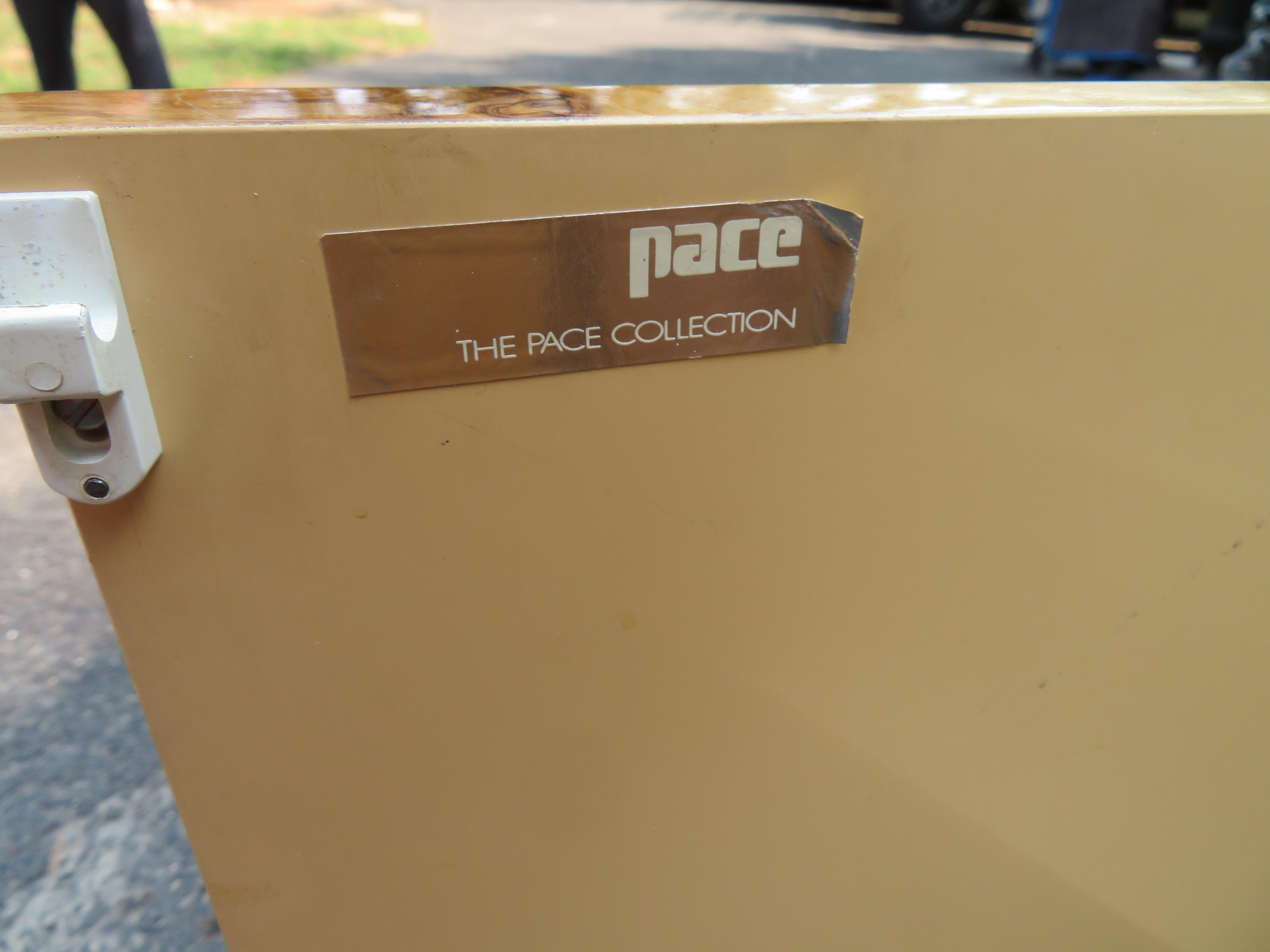 Exquisite Pace Collection Wurzelholz und Chrom Credenza Mid-Century Modern im Angebot 8
