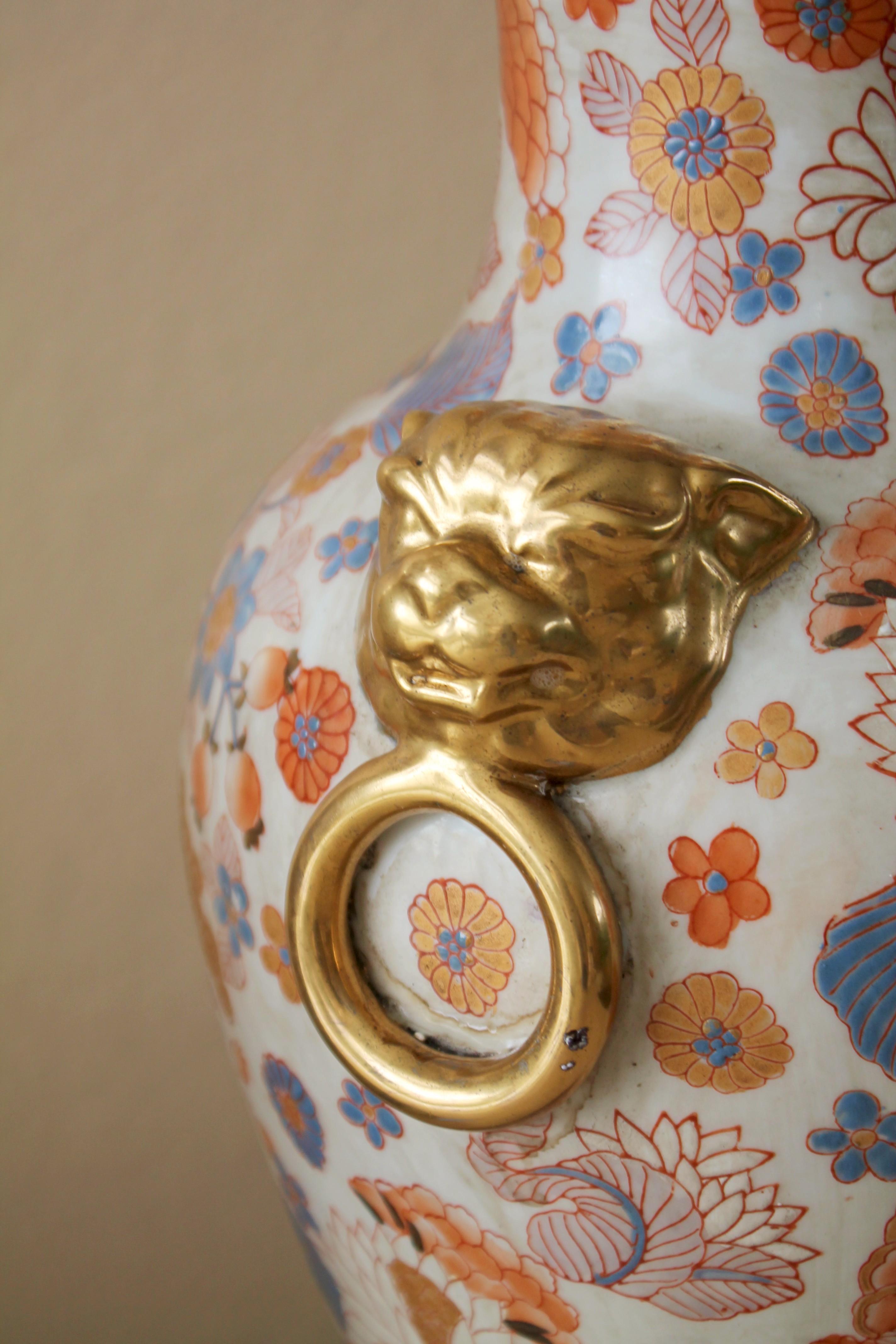 20th Century Exquisite Pair! Frederick Cooper Chinoiserie Ormolu Table Lamps! Brass Porcelain For Sale