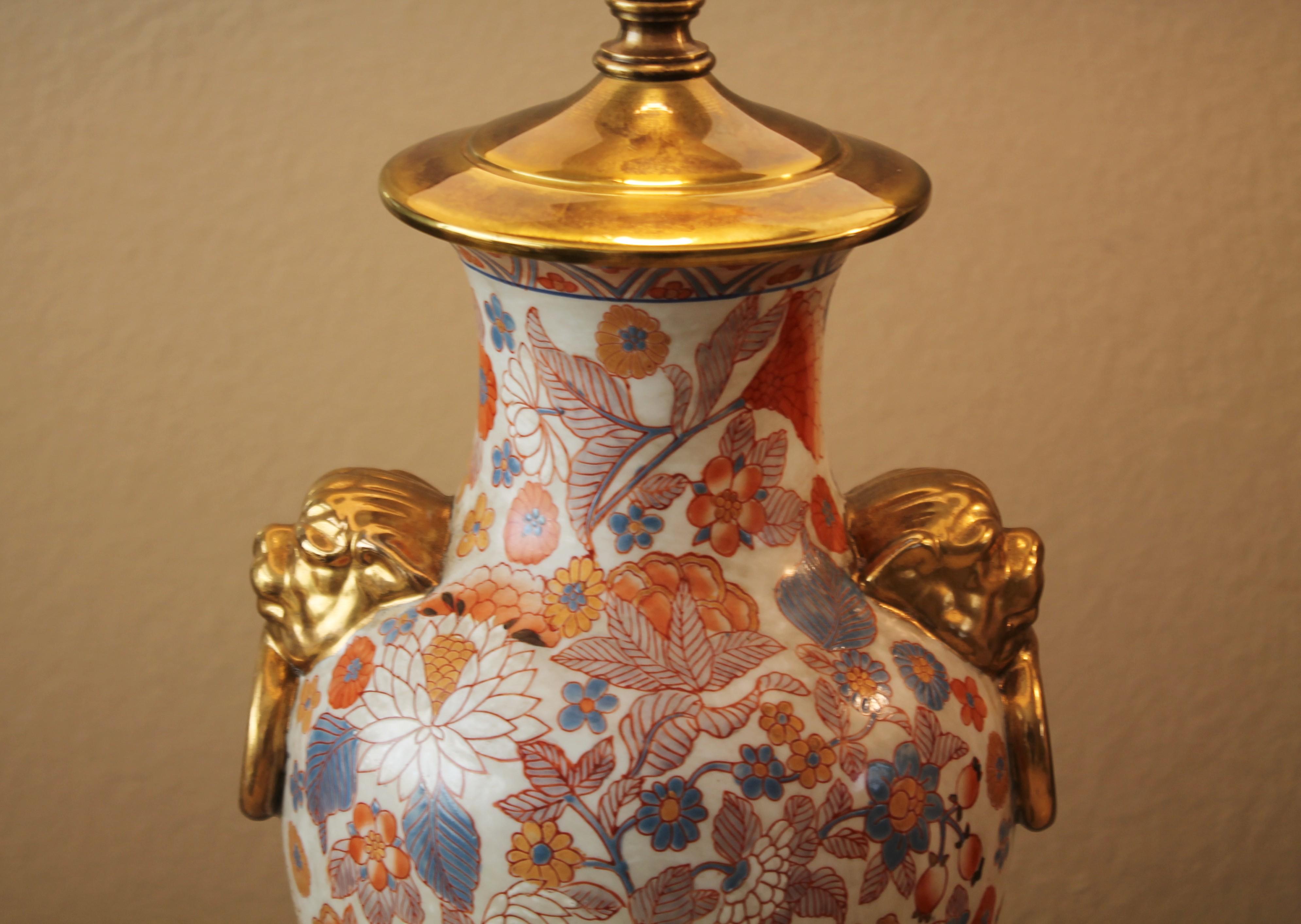 Exquisite Pair! Frederick Cooper Chinoiserie Ormolu Table Lamps! Brass Porcelain For Sale 1