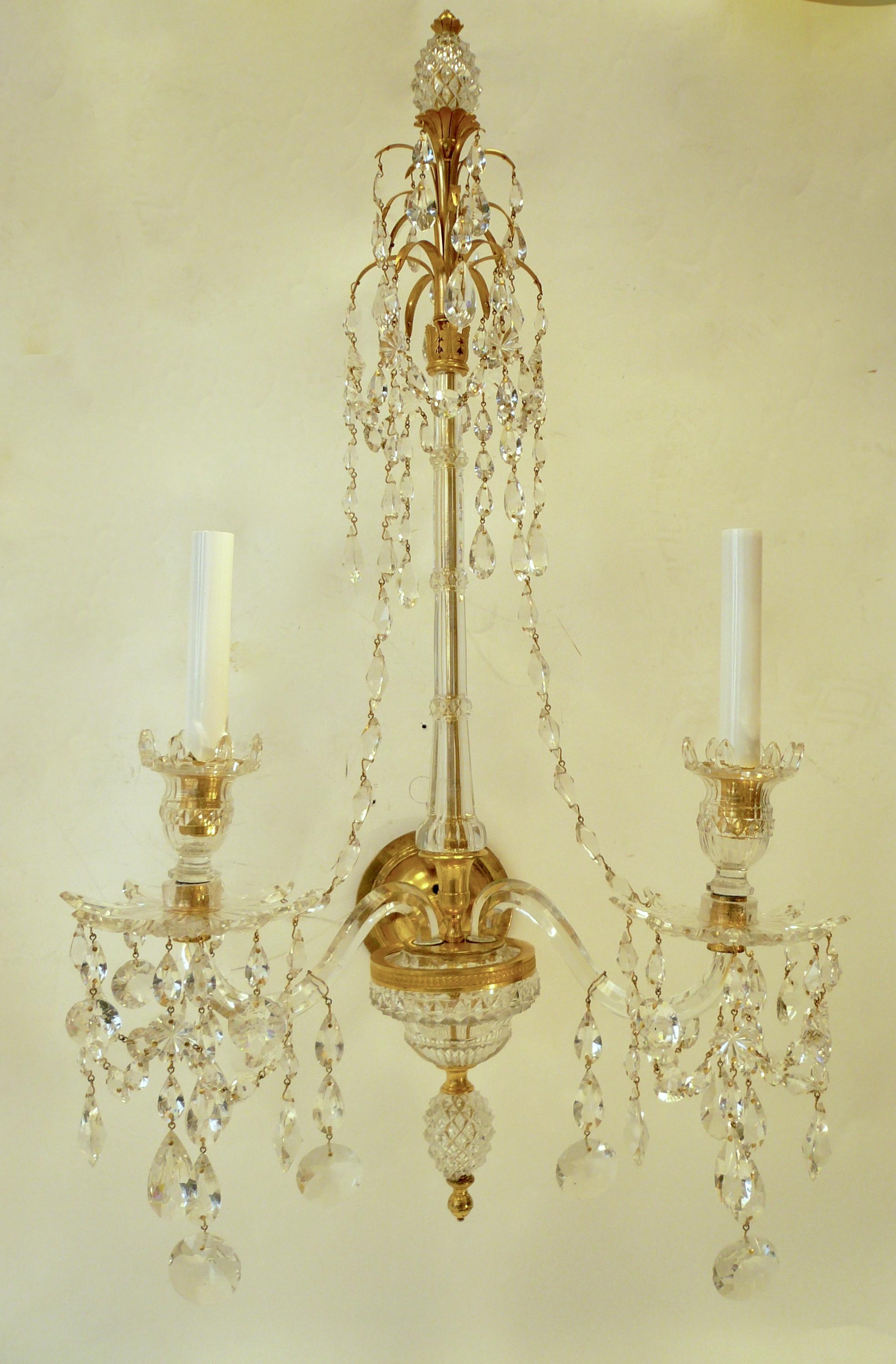 Exquisite Pair of Georgian Sconces in the Adam Style, Attributed to Wm. Parker For Sale 3