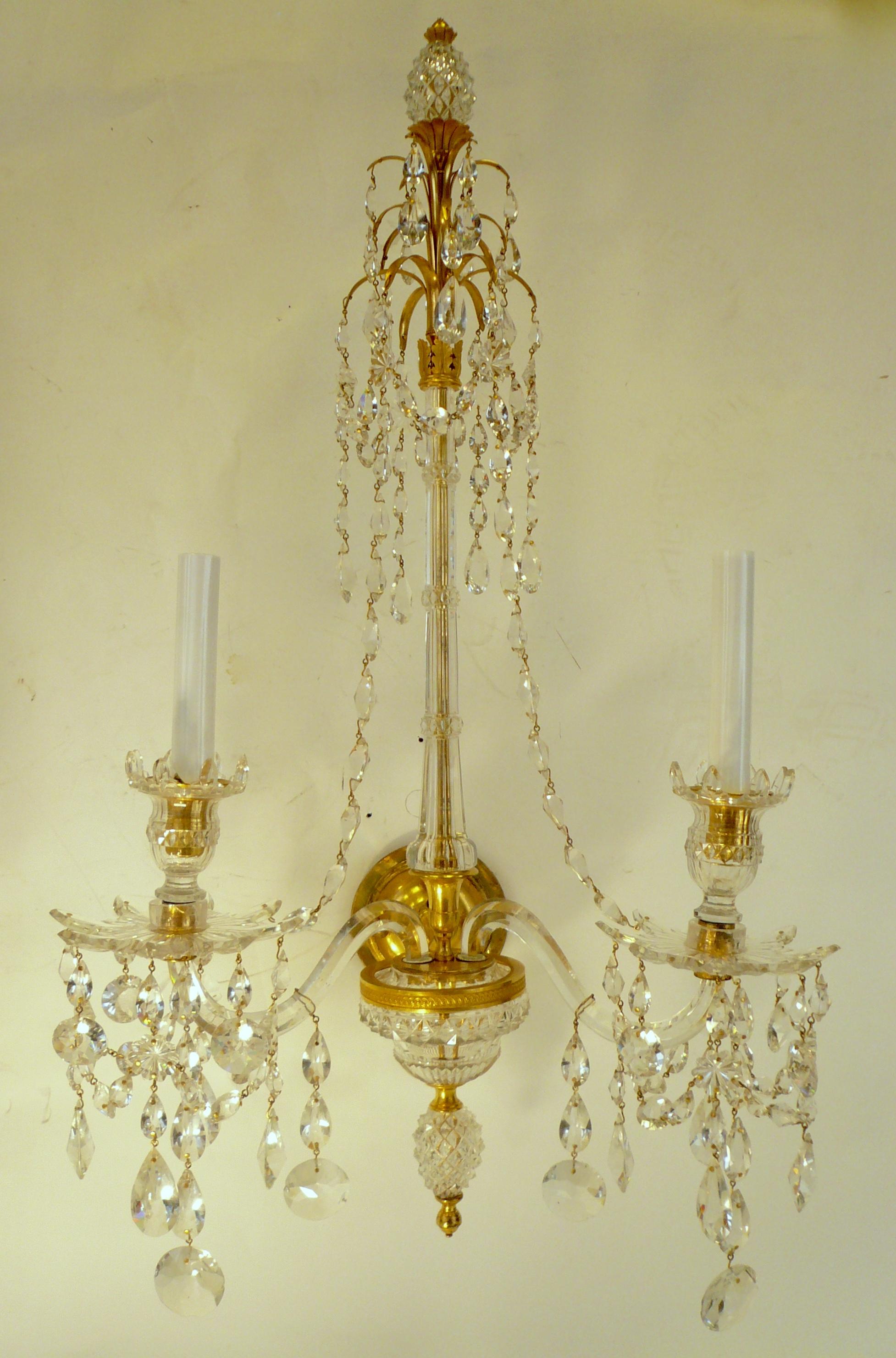 Exquisite Pair of Georgian Sconces in the Adam Style, Attributed to Wm. Parker For Sale 8