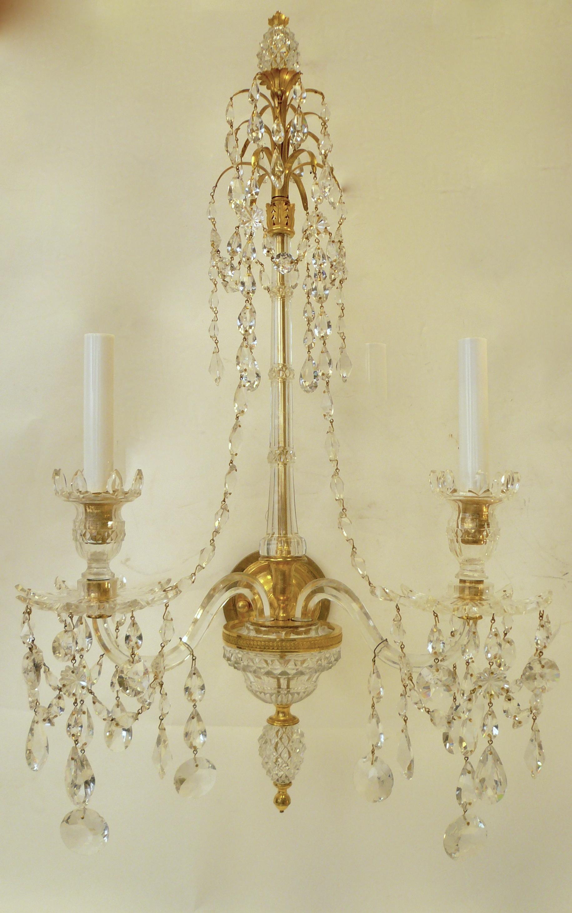 English Exquisite Pair of Georgian Sconces in the Adam Style, Attributed to Wm. Parker For Sale
