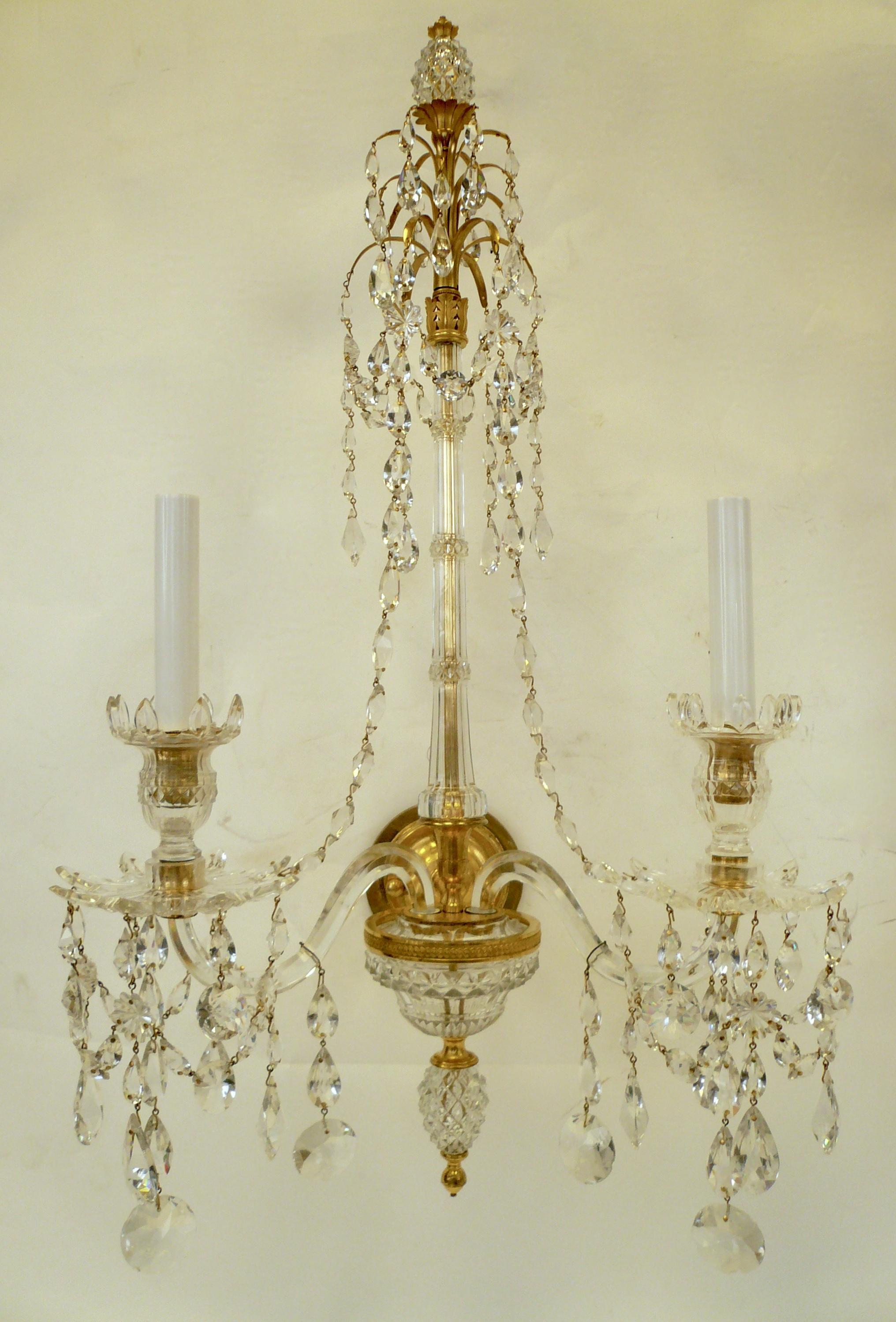 Gilt Exquisite Pair of Georgian Sconces in the Adam Style, Attributed to Wm. Parker For Sale