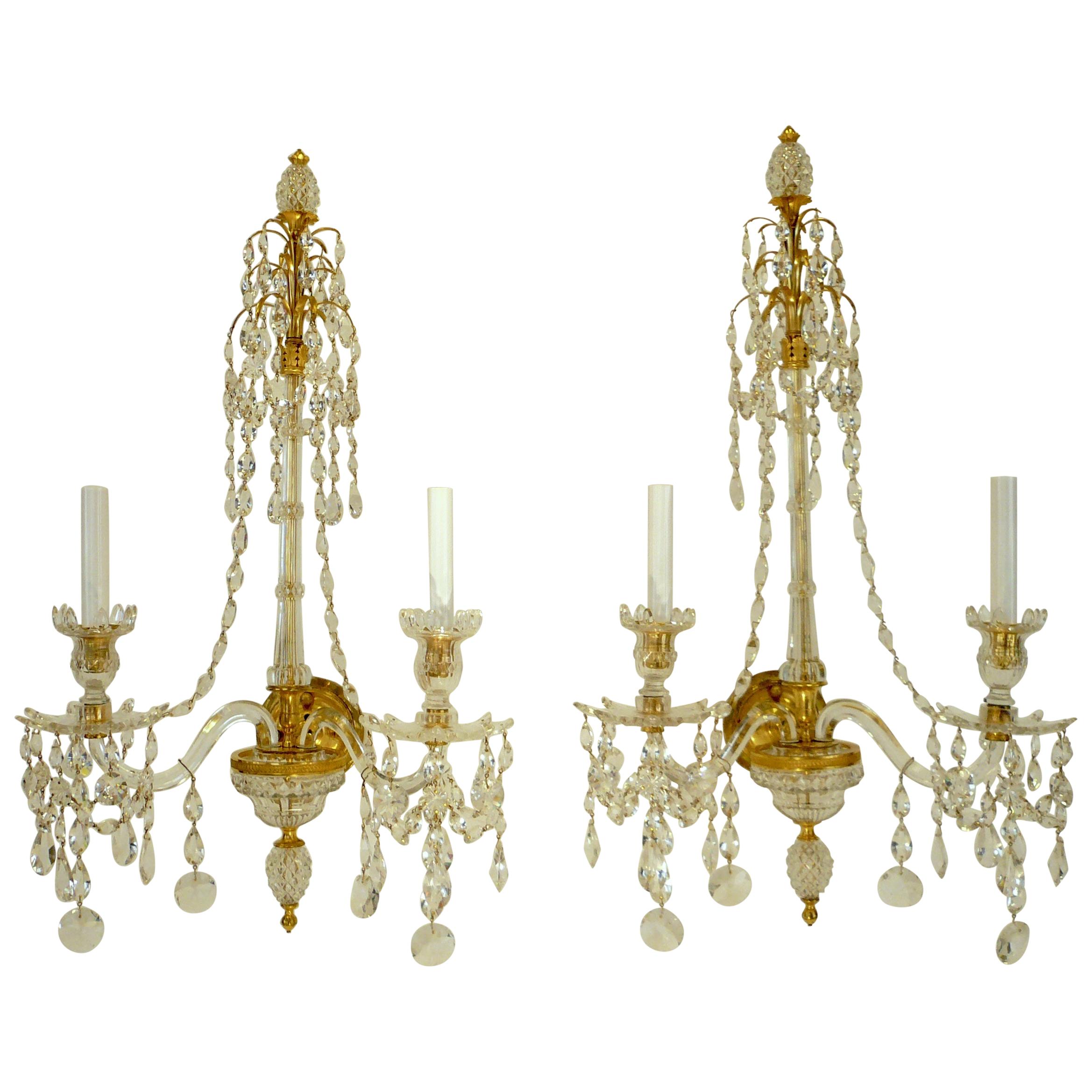 Exquisite Pair of Georgian Sconces in the Adam Style, Attributed to Wm. Parker For Sale